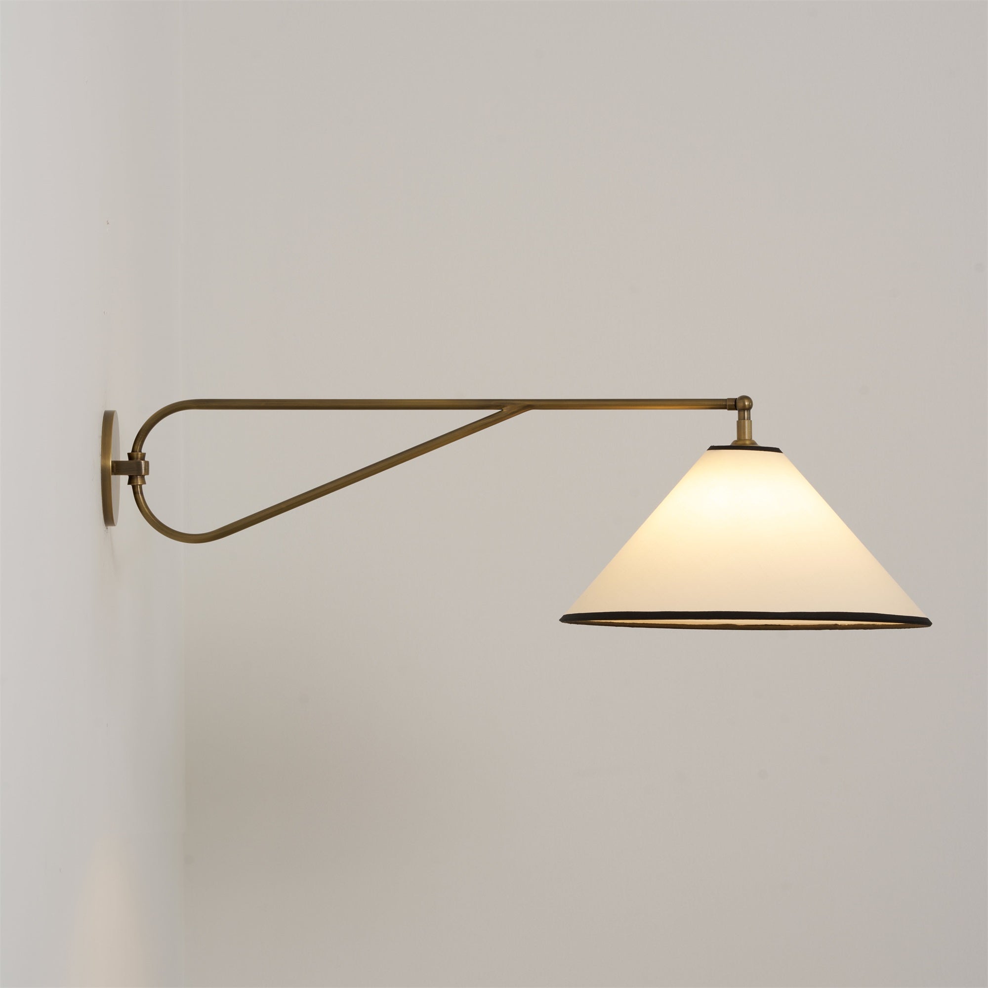 Hymn Vintage Brass Fabric Wall Lamp - Letslighting