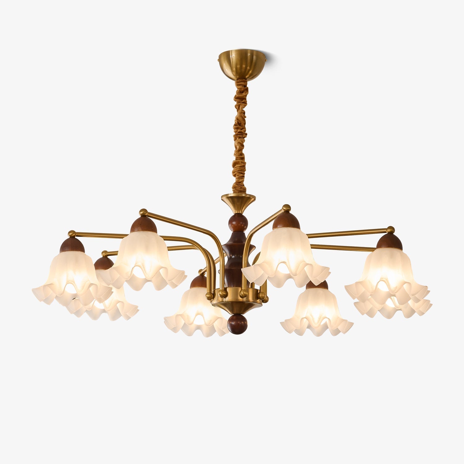 Lylaeen Elegance Vintage Glass Wood Chandelier - Letslighting