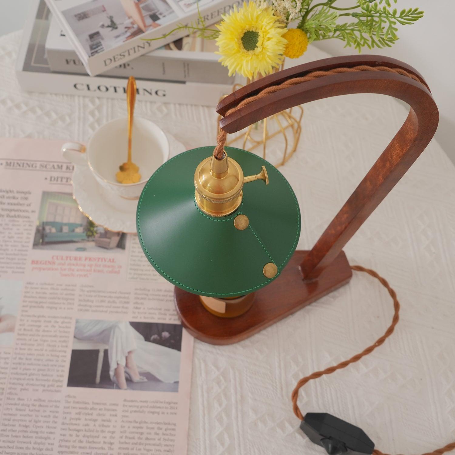 Eden Green Wood Table Lamp - Letslighting