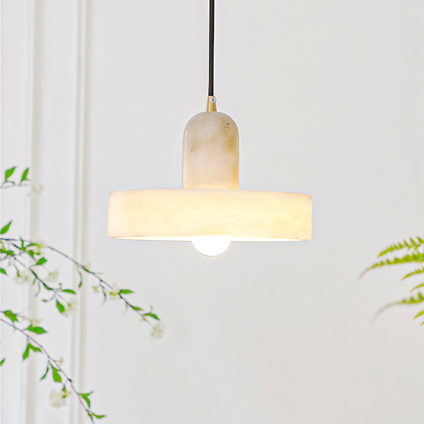 Luste Disc Orb Alabaster Pendant Light - Letslighting