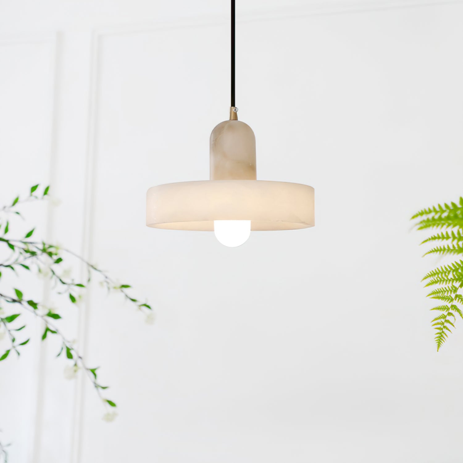 Luste Disc Orb Alabaster Pendant Light - Letslighting