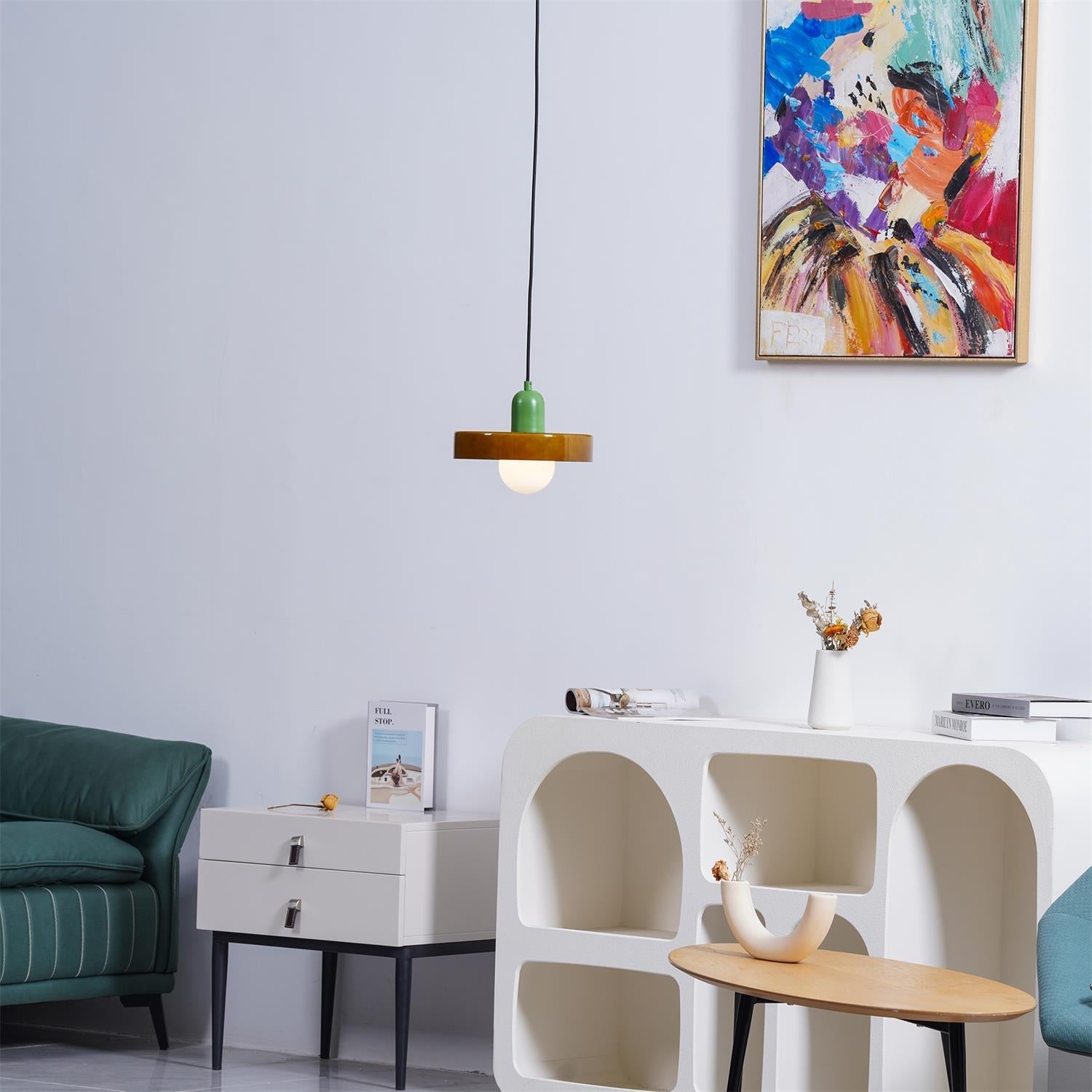 Jovial Minimalist Disc Orb Swag Glass Pendant Lights Plug-in - Letslighting