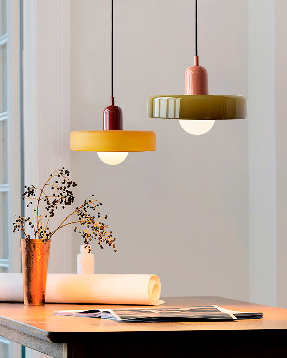Jovial Minimalist Disc Orb Swag Glass Pendant Lights Plug-in - Letslighting