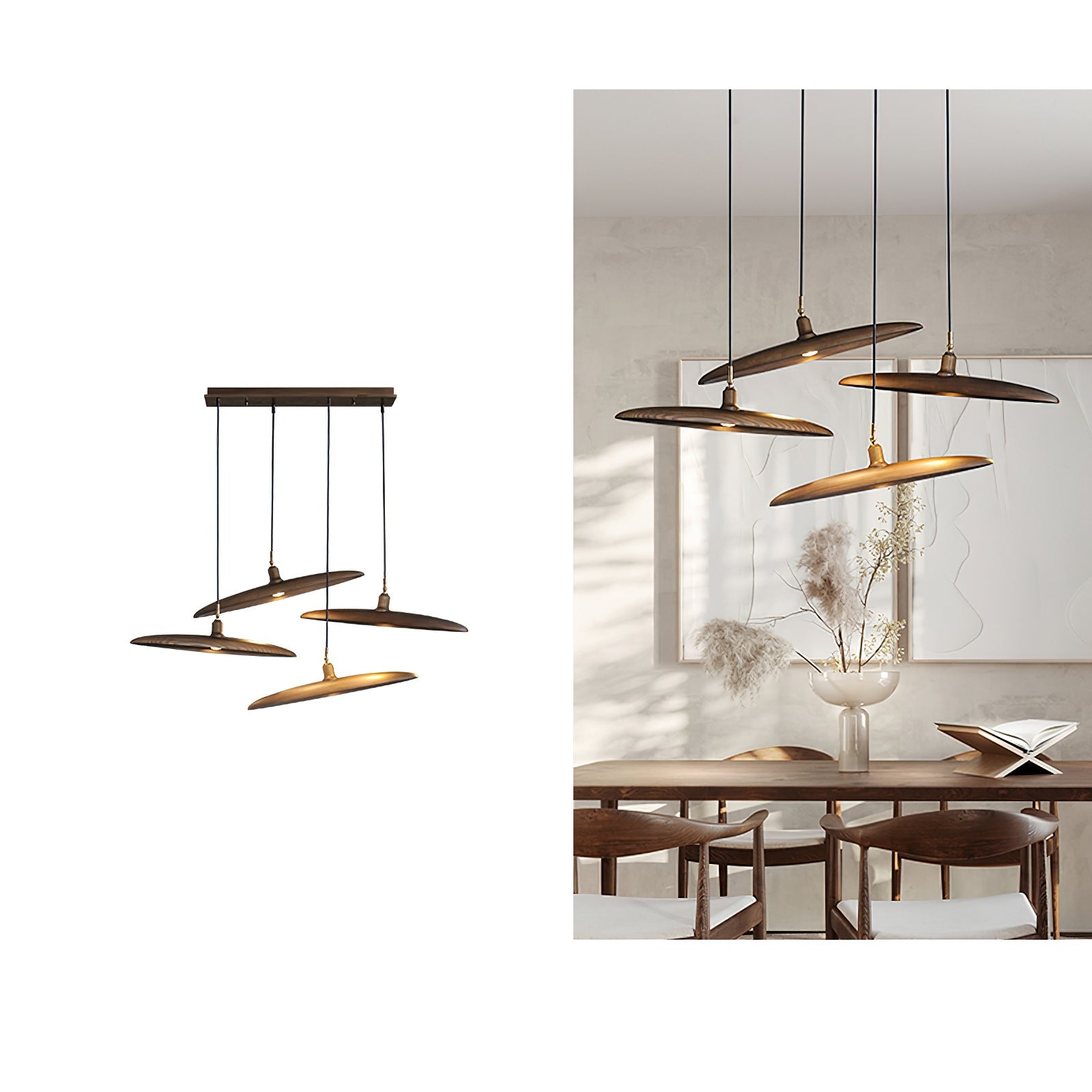 Zelirira Blade Wood Pendant Light - Letslighting