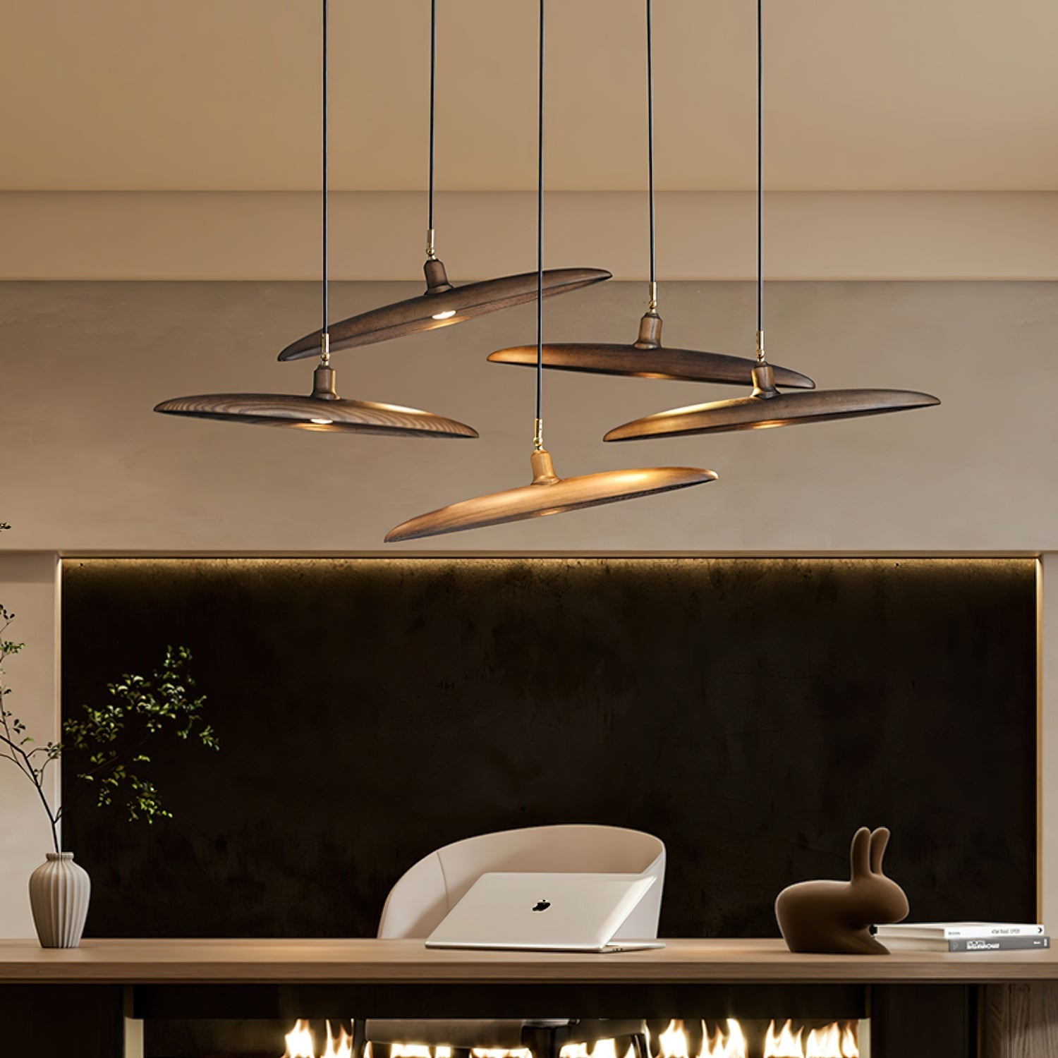Zelirira Blade Wood Pendant Light - Letslighting