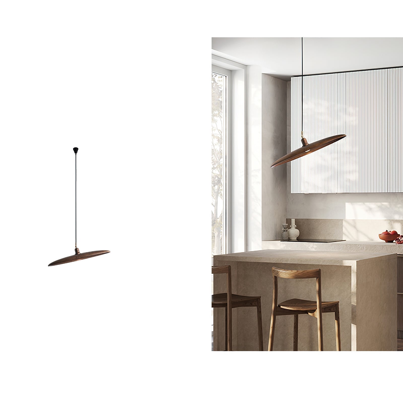 Zelirira Blade Wood Pendant Light - Letslighting