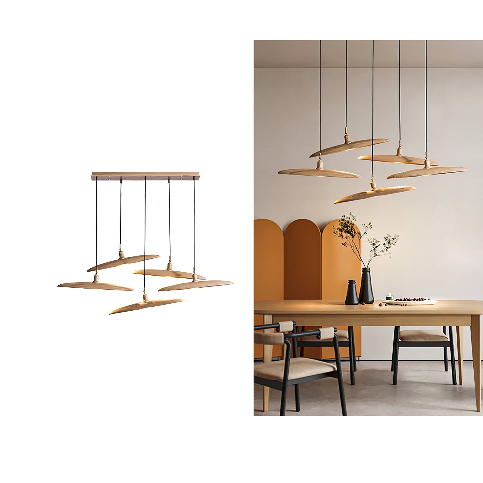 Zelirira Blade Wood Pendant Light - Letslighting