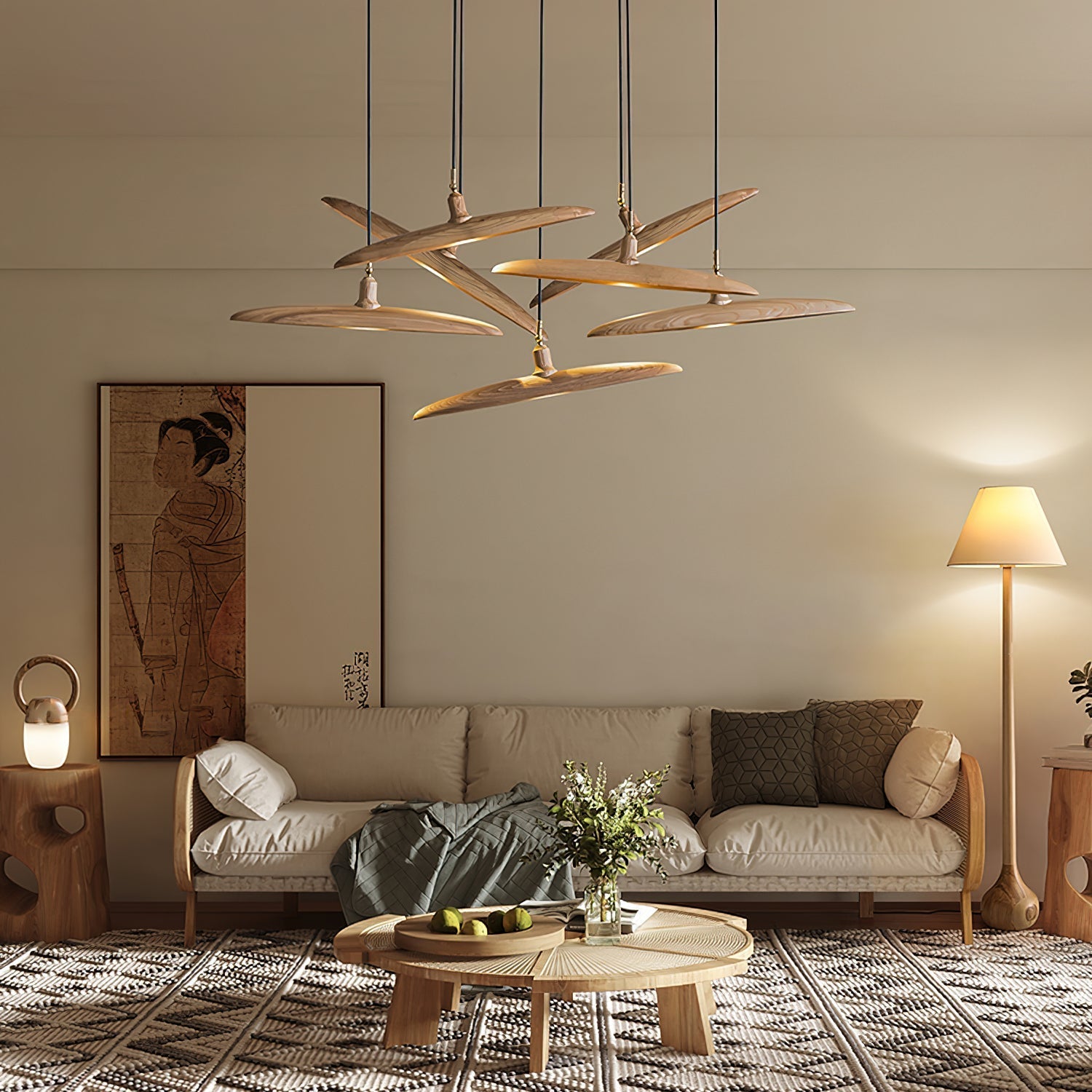 Zelirira Blade Wood Pendant Light - Letslighting
