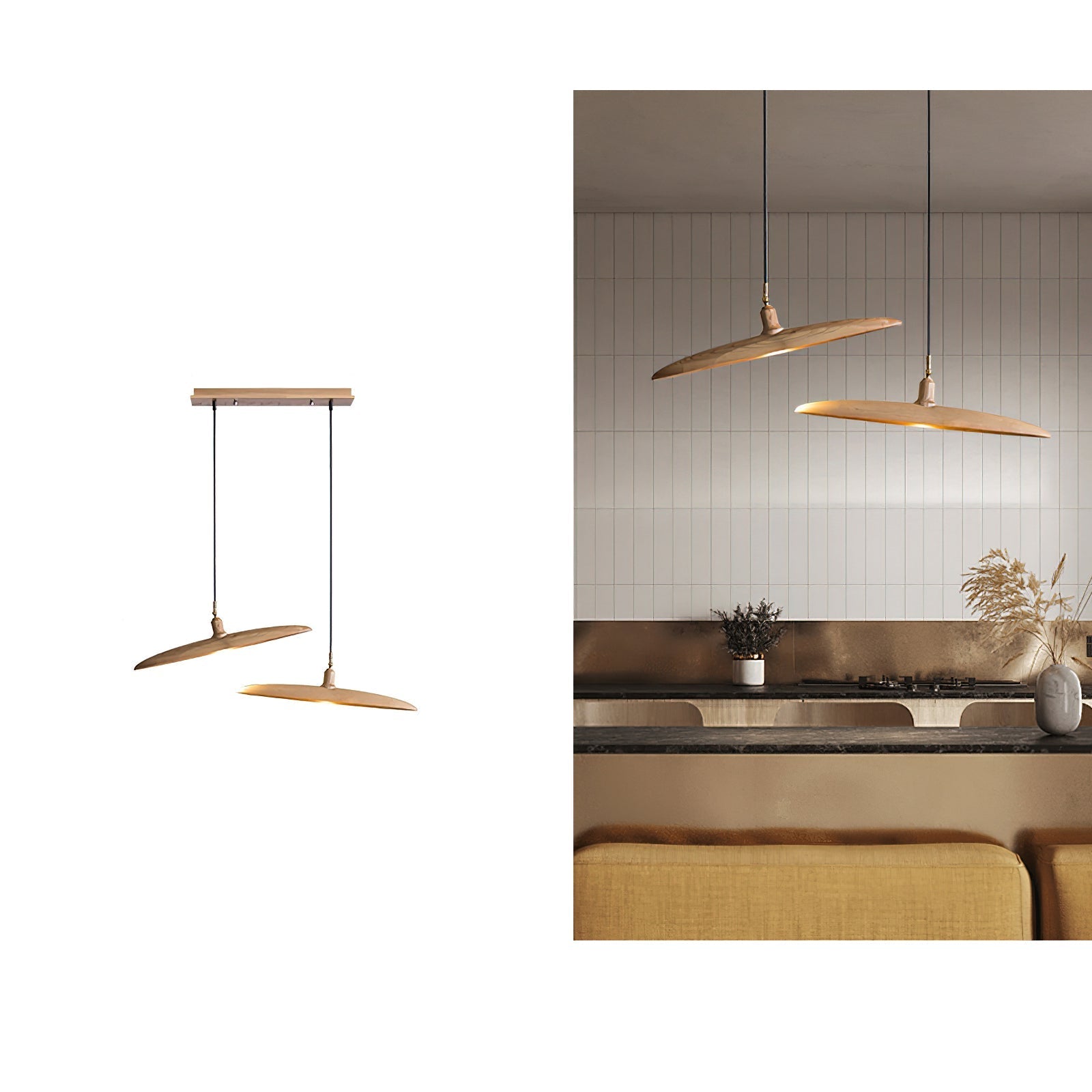 Zelirira Blade Wood Pendant Light - Letslighting