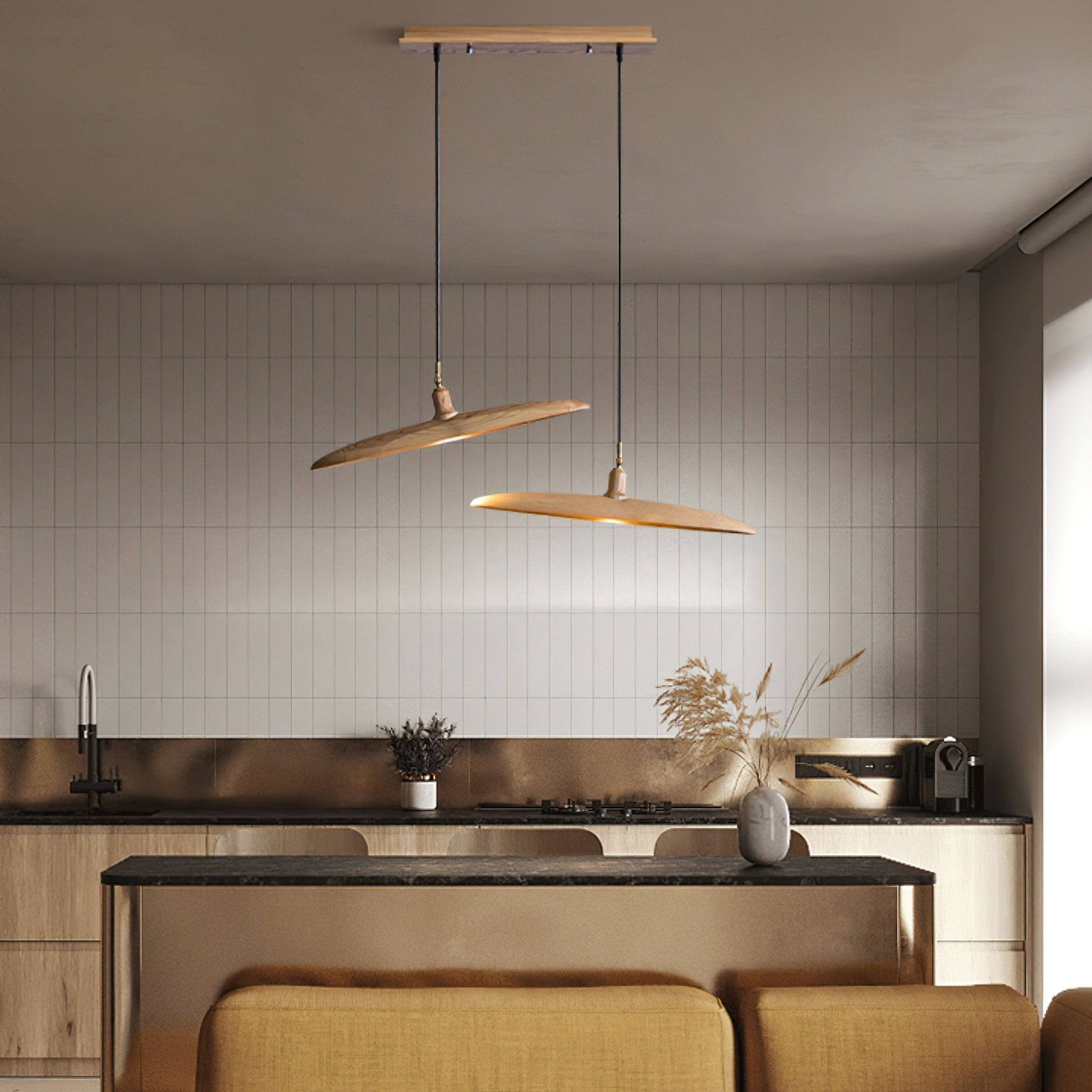 Zelirira Blade Wood Pendant Light - Letslighting