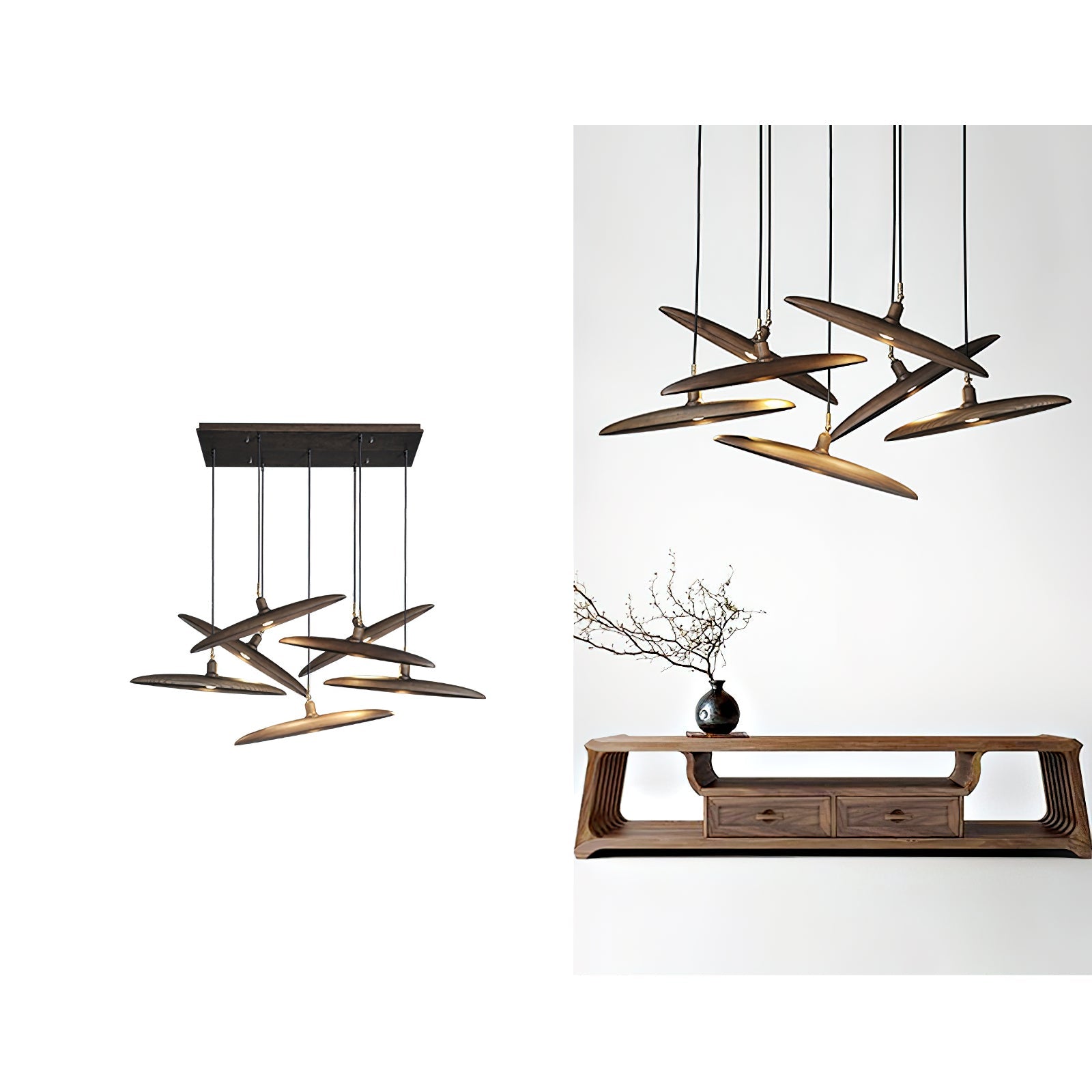 Zelirira Blade Wood Pendant Light - Letslighting
