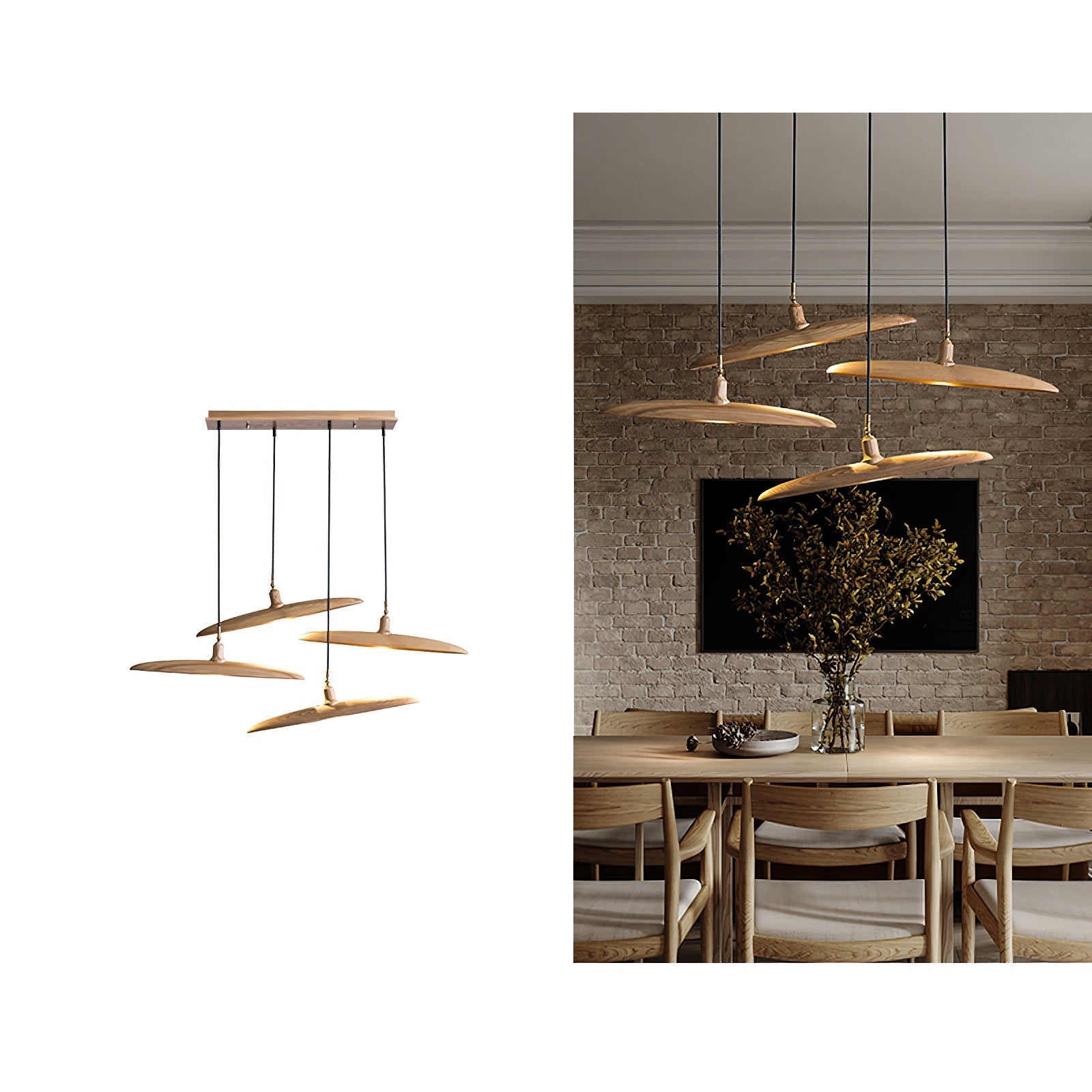 Zelirira Blade Wood Pendant Light - Letslighting