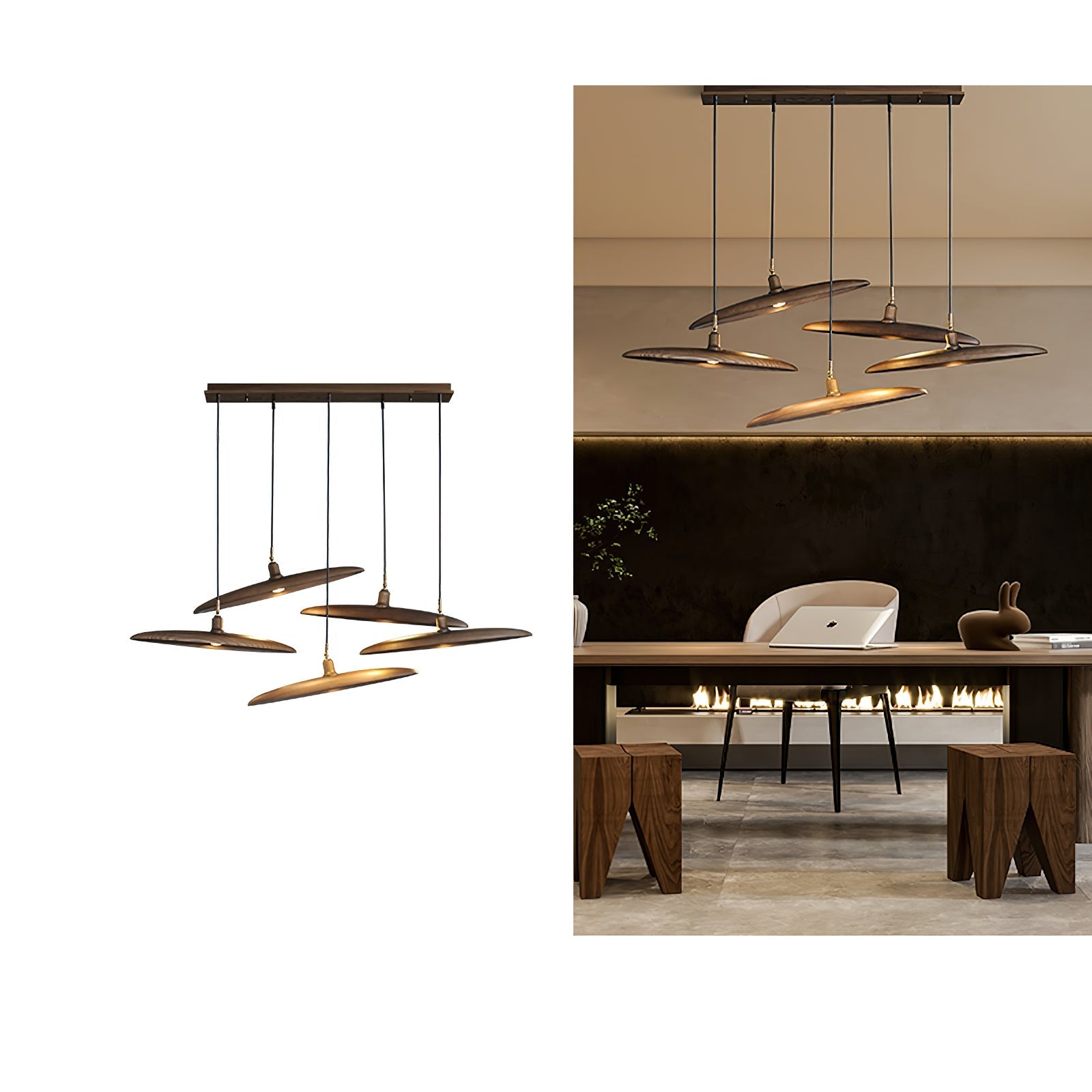 Zelirira Blade Wood Pendant Light - Letslighting