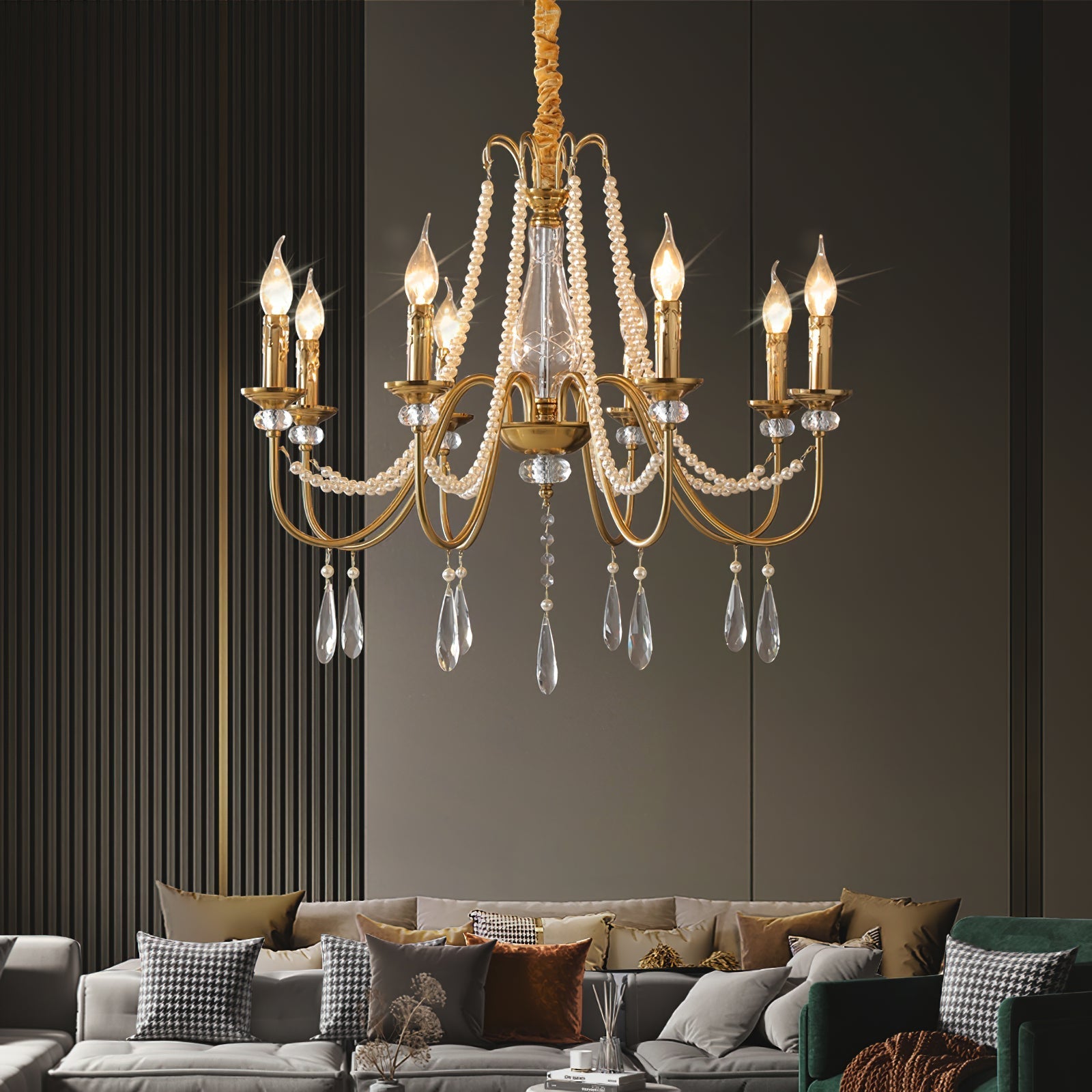 Mote Postmodern Luxury Brass Crystal Chandelier - Letslighting