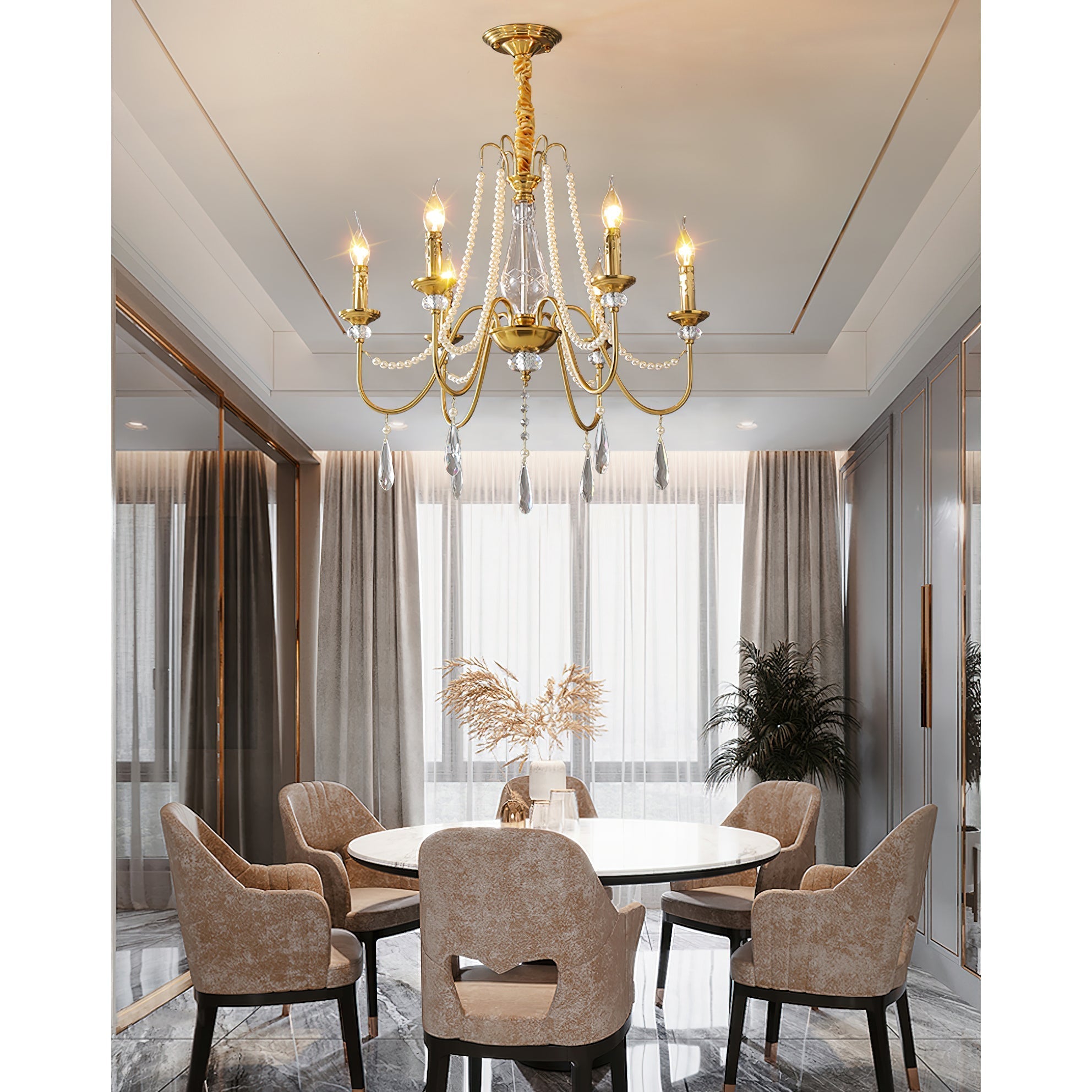 Mote Postmodern Luxury Brass Crystal Chandelier - Letslighting