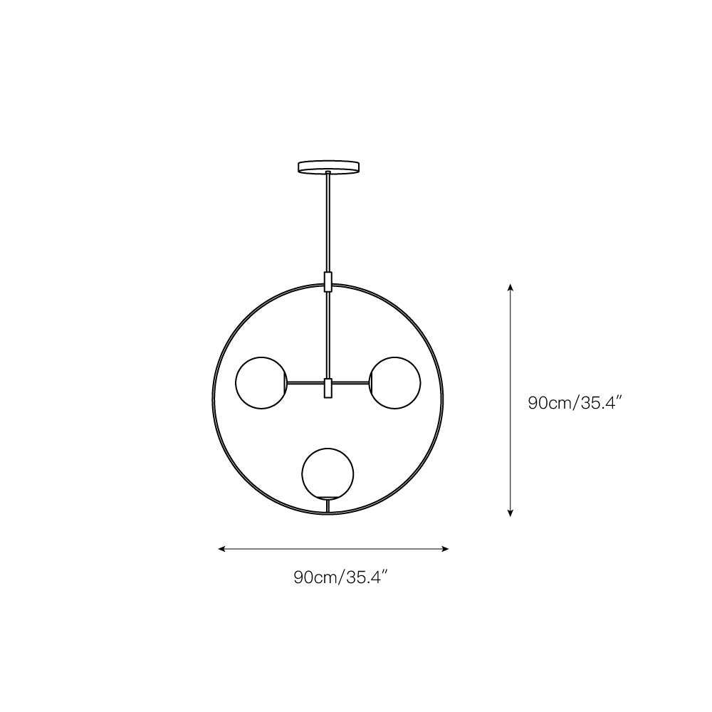 Nexus Modern Minimalist Round Brass Glass Chandelier - Letslighting