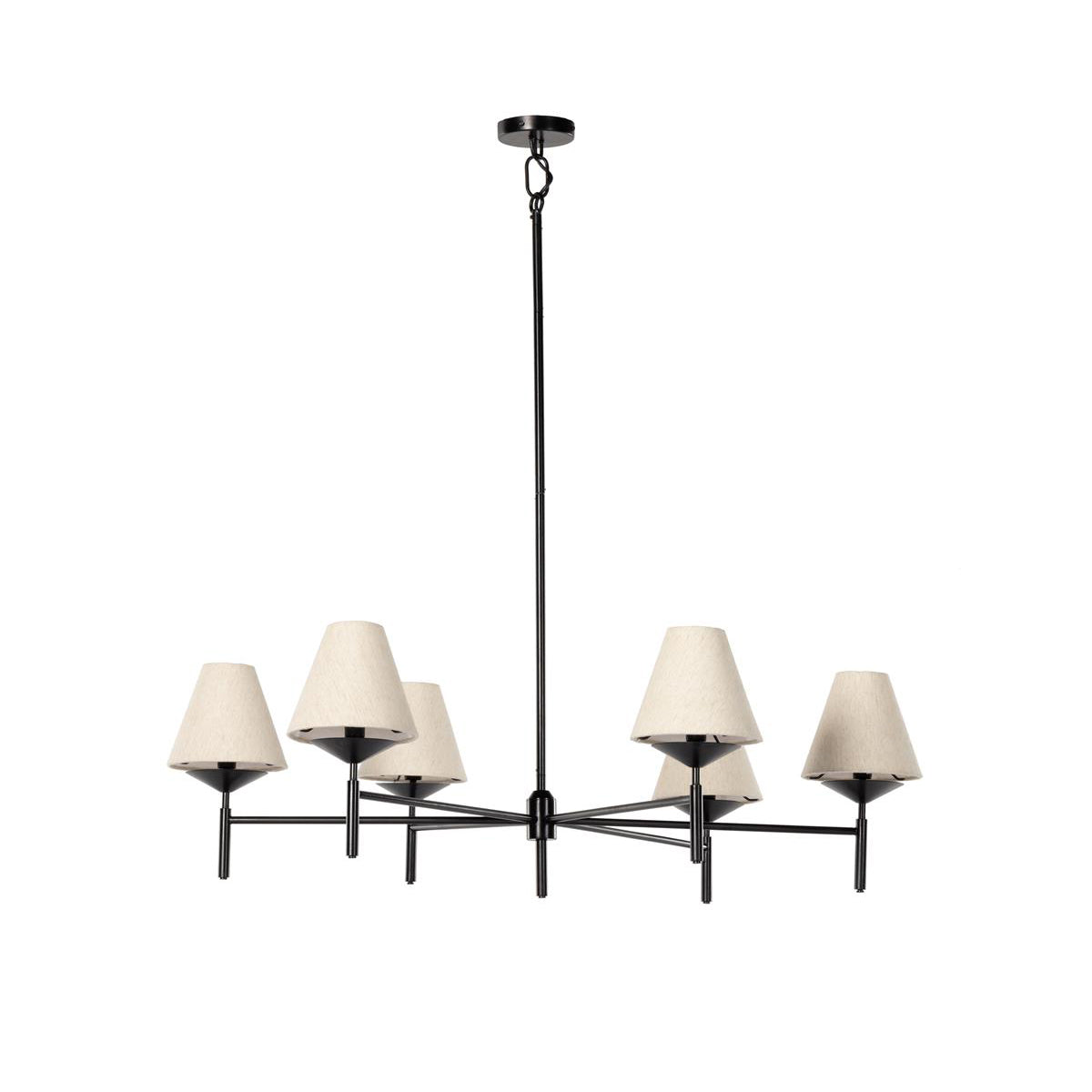 Ulphaa Vintage Industrial Black Fabric Chandelier - Letslighting