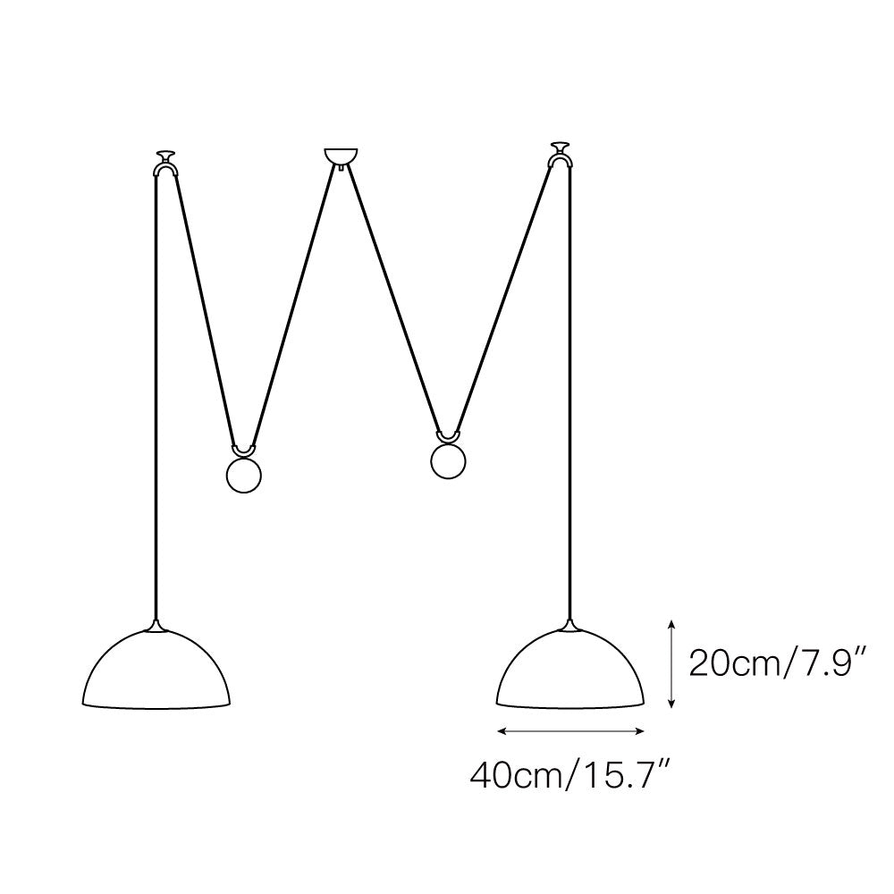 Omen Modern Minimalist Dome Balance Brass Pendant Lamp - Letslighting