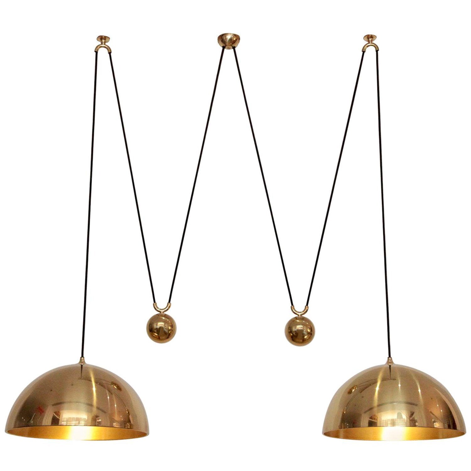 Omen Modern Minimalist Dome Balance Brass Pendant Lamp - Letslighting