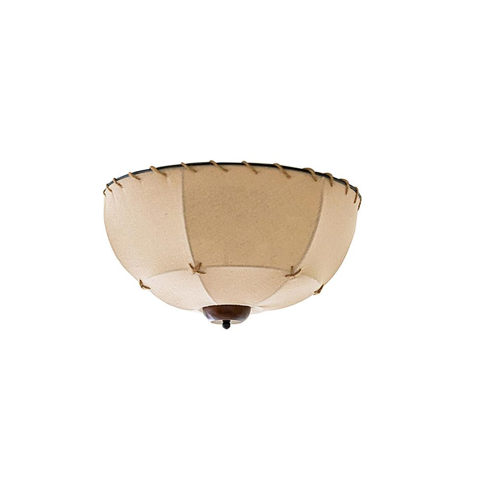 Ceiling Light Handcrafted Shade Wood and Fabric Rustic Fixture - Letslighting