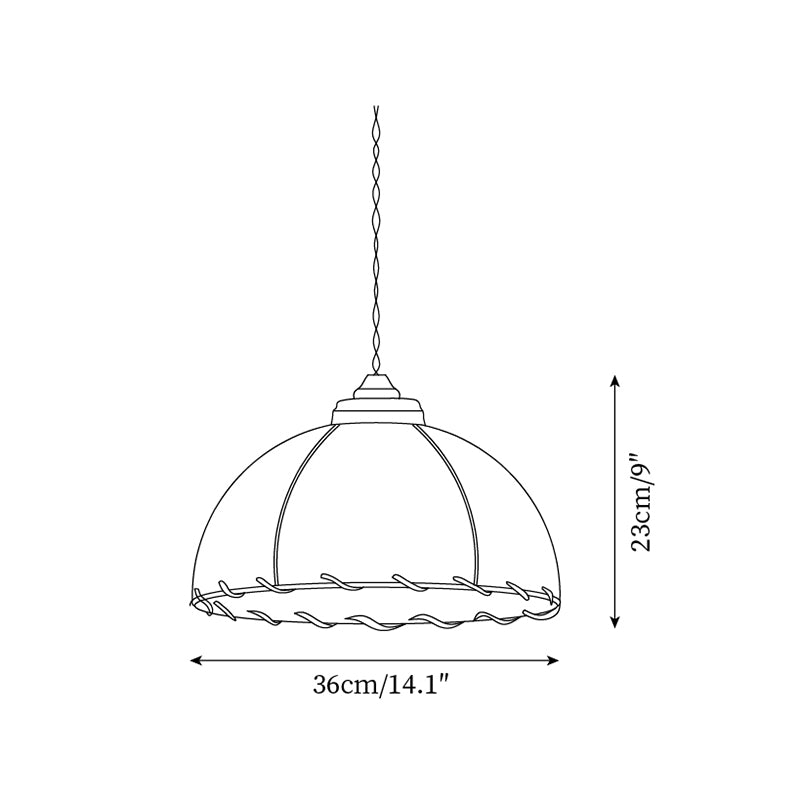 Pendant Light Fabric Dome Shade Vintage Minimalist Soft Glow - Letslighting