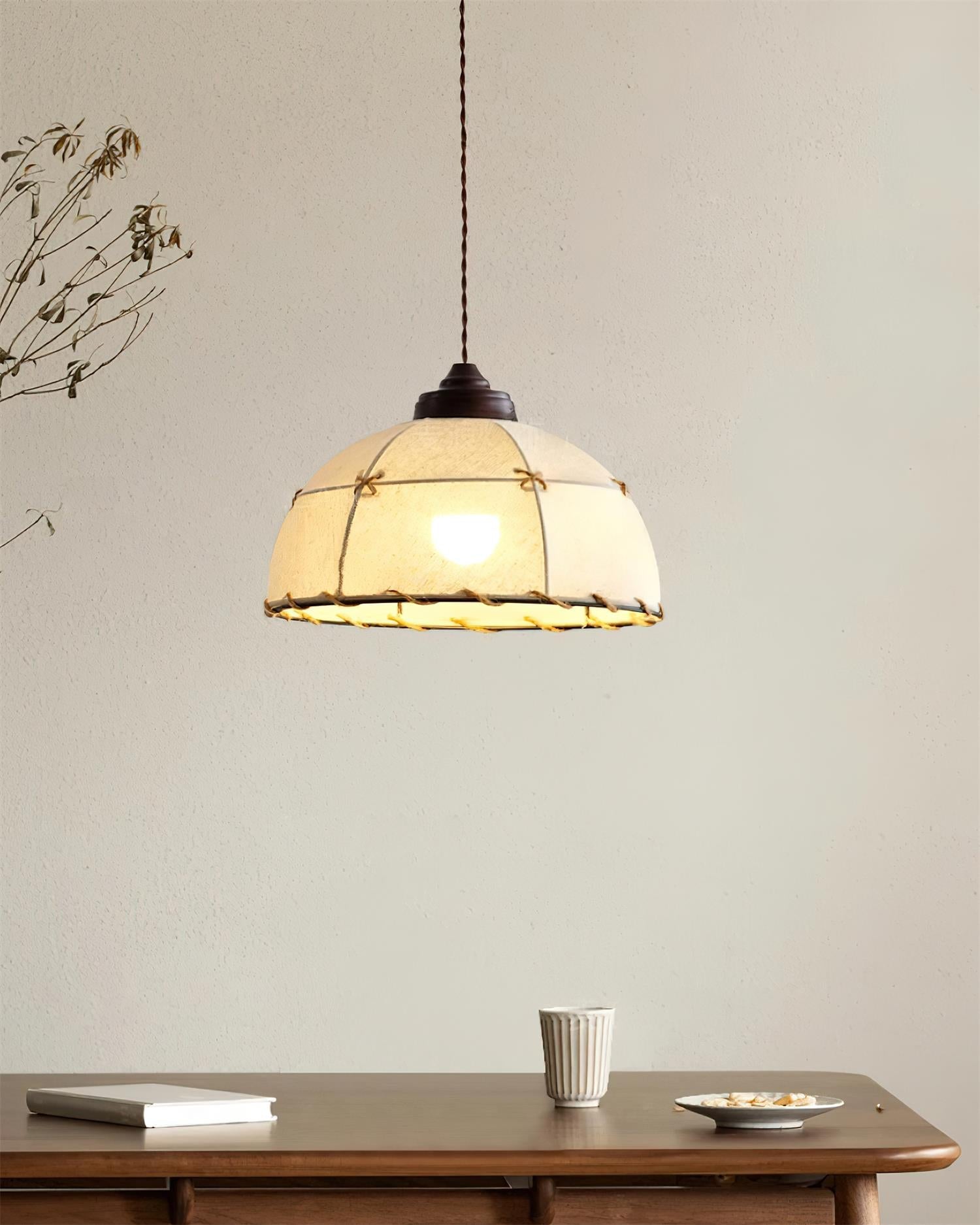 Pendant Light Fabric Dome Shade Vintage Minimalist Soft Glow - Letslighting
