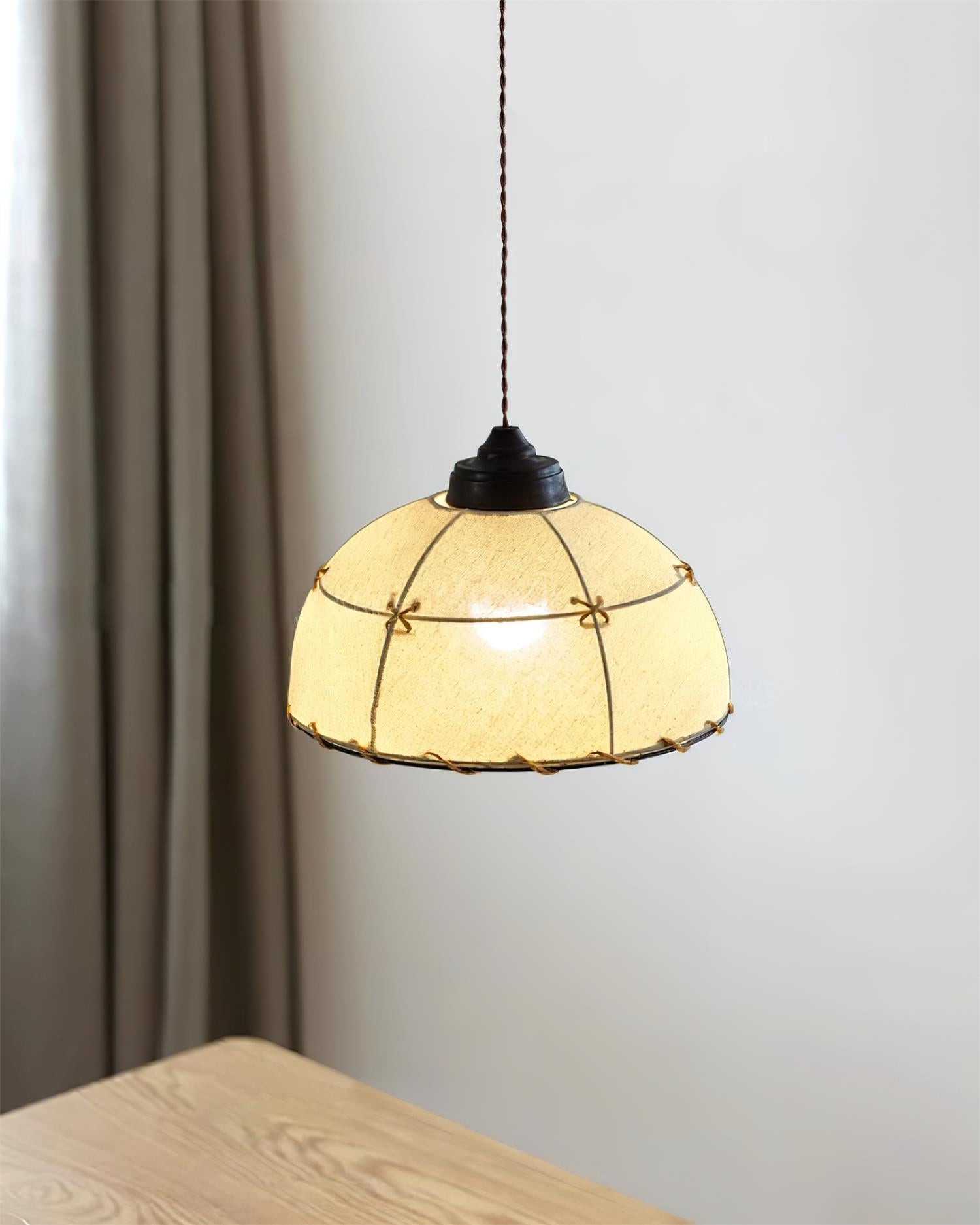 Pendant Light Fabric Dome Shade Vintage Minimalist Soft Glow - Letslighting