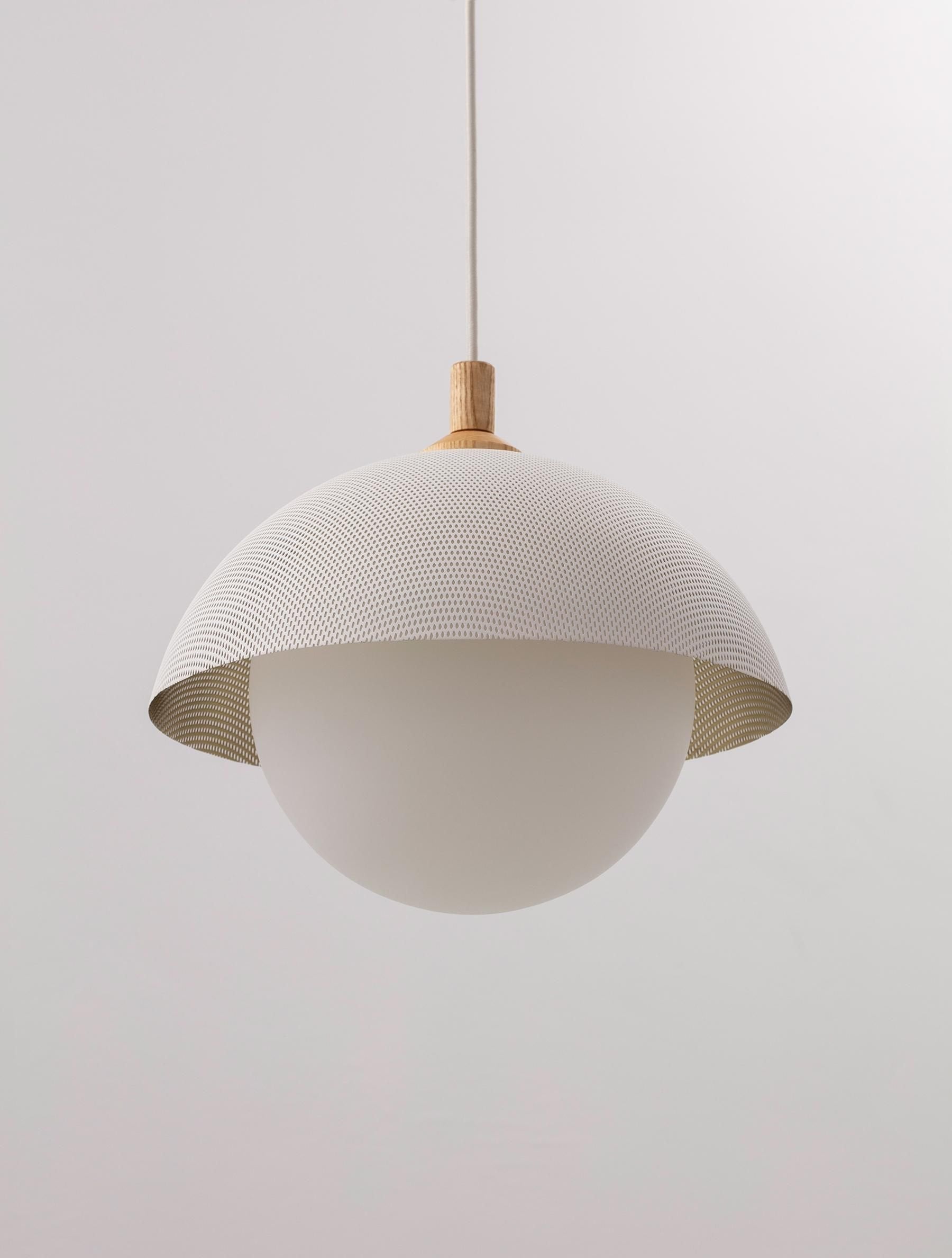 Pith Modern Minimalist Dome Perforated Wooden Pendant Lamp - Letslighting