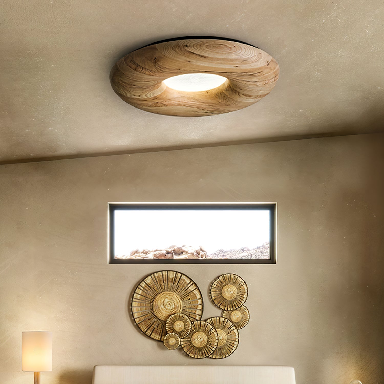 Zosora Organic Oak Flush Mount - Letslighting