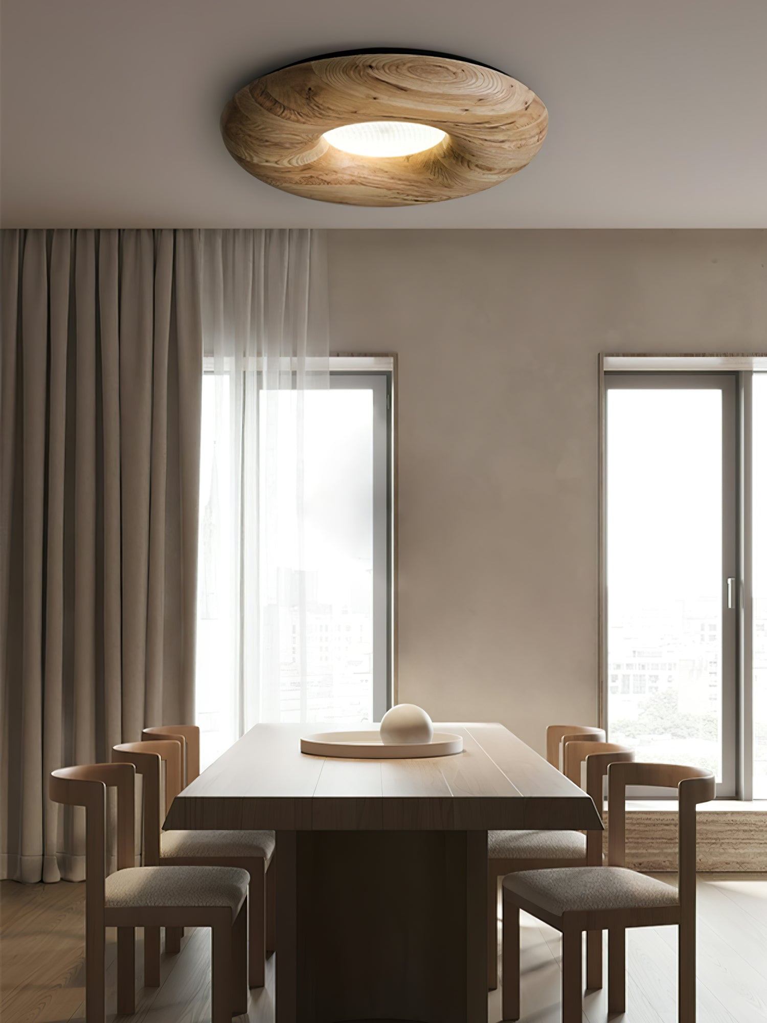Zosora Organic Oak Flush Mount - Letslighting