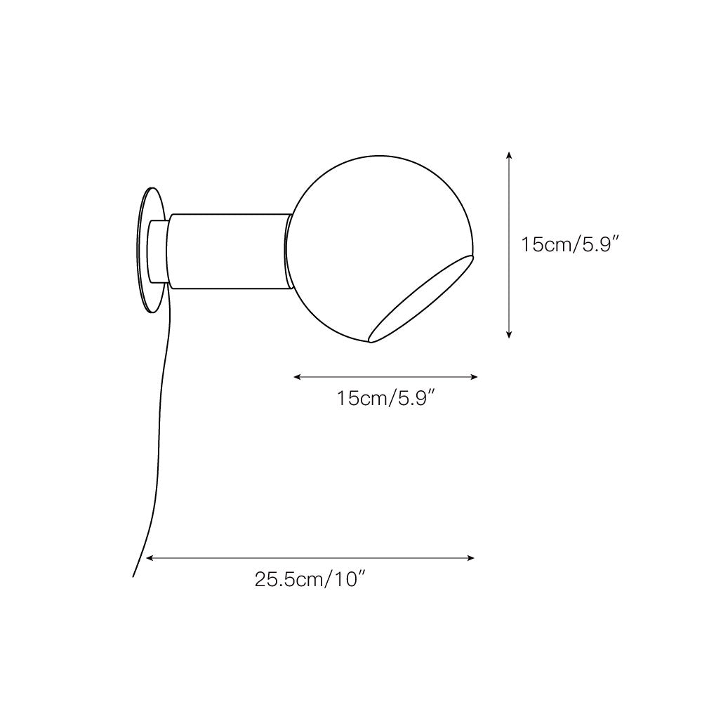 Sole Modern Minimalist Sphere Brass Glass Wall Lamp - Letslighting