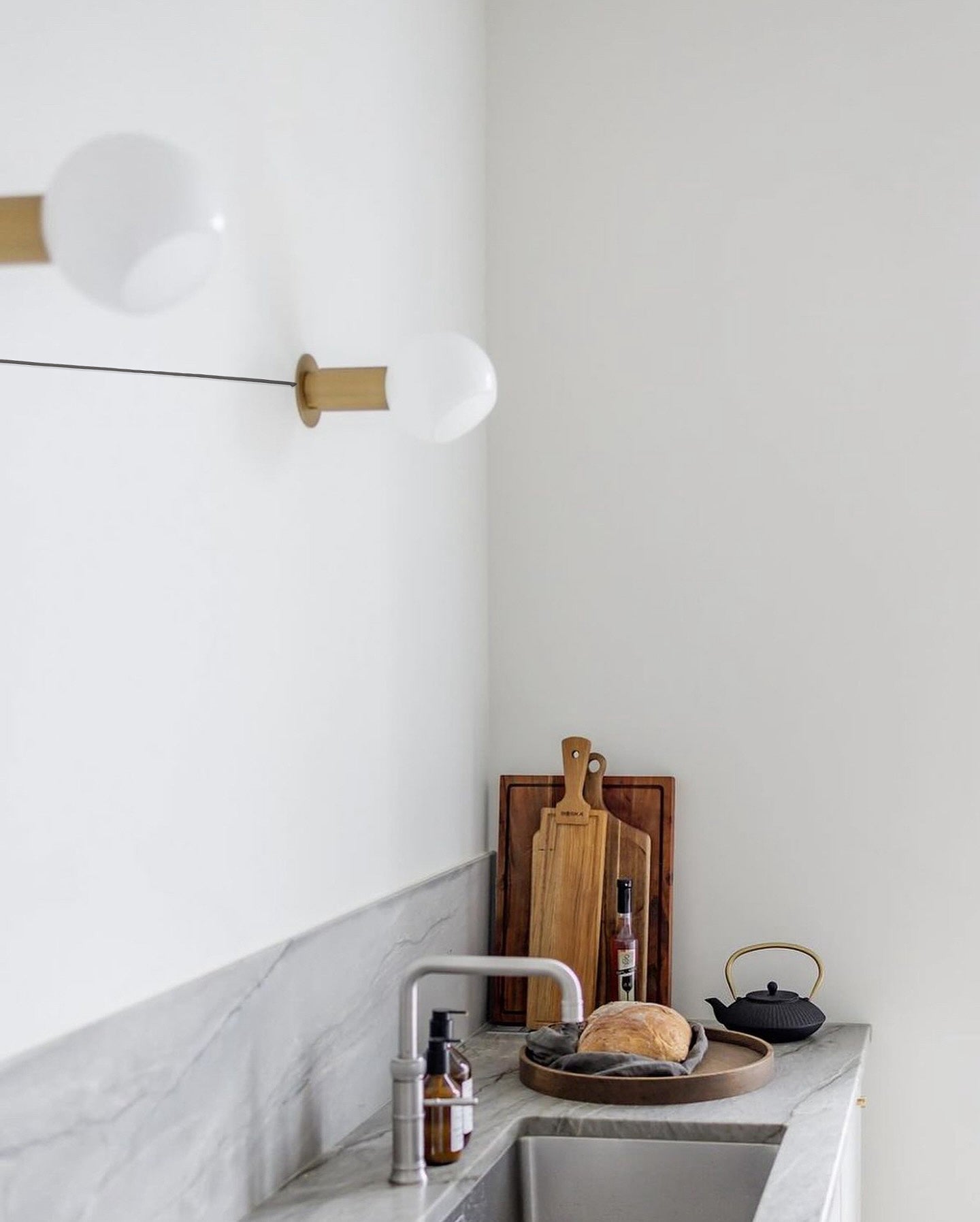 Sole Modern Minimalist Sphere Brass Glass Wall Lamp - Letslighting