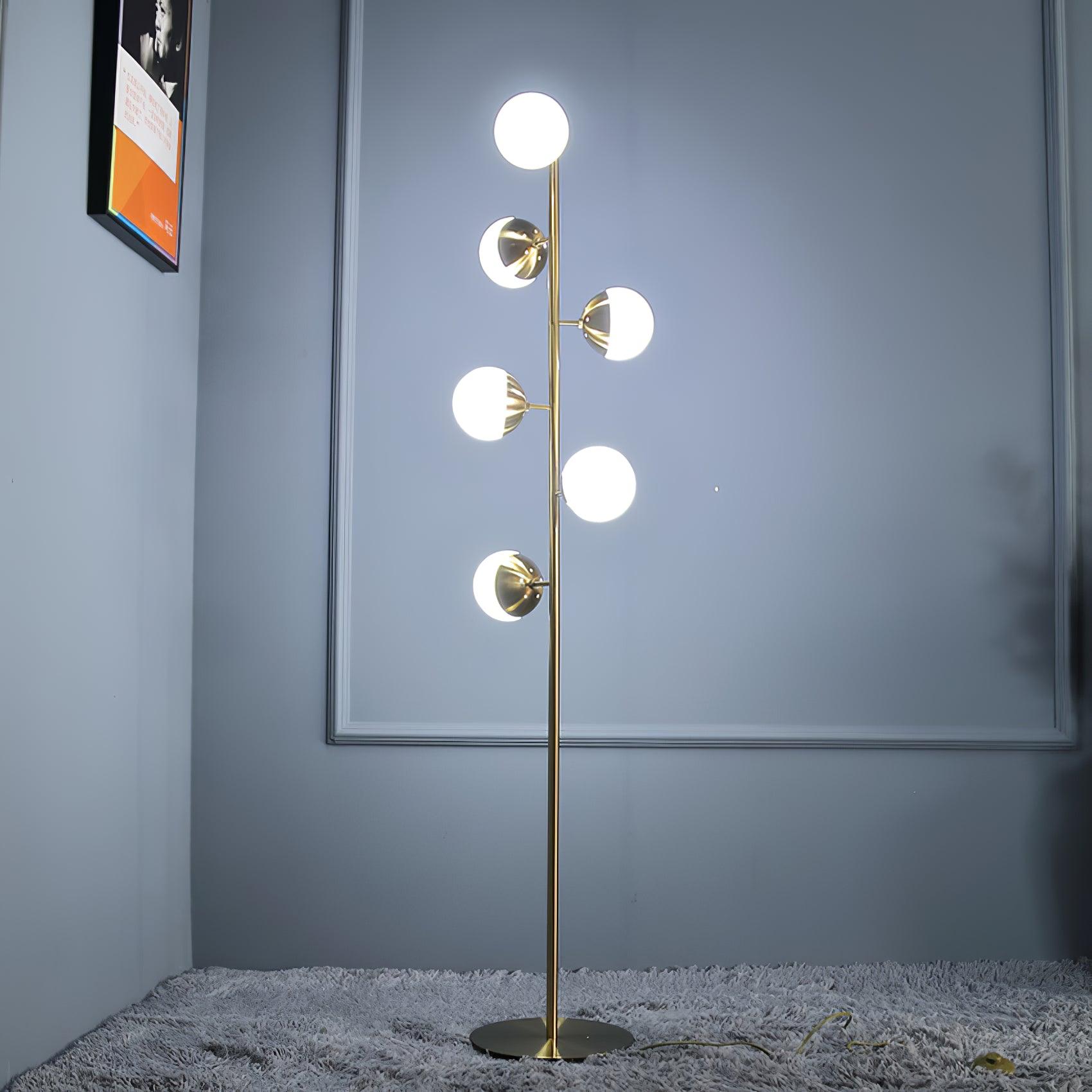 Myliryre Mid Century Brass Floor Lamp - Letslighting