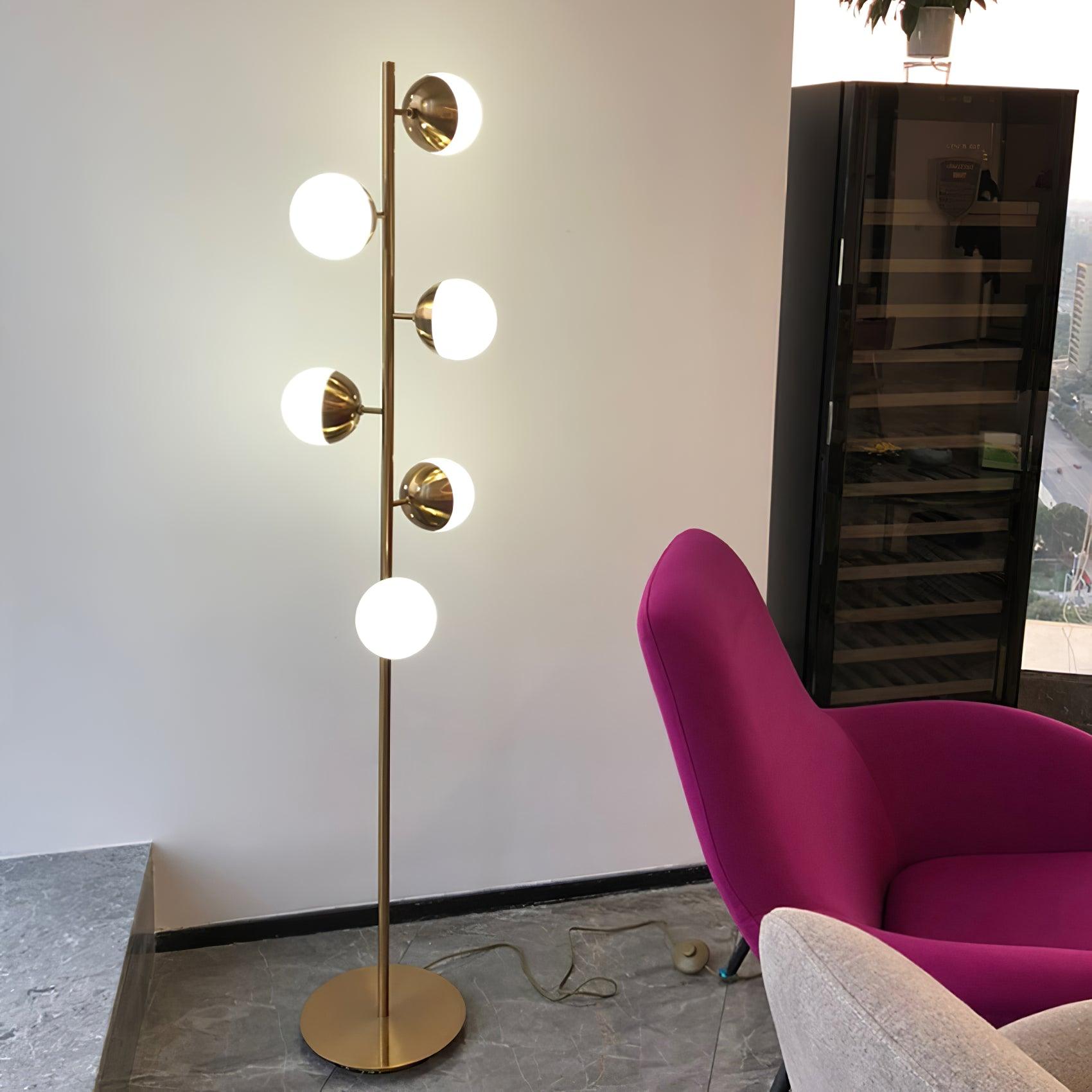 Myliryre Mid Century Brass Floor Lamp - Letslighting