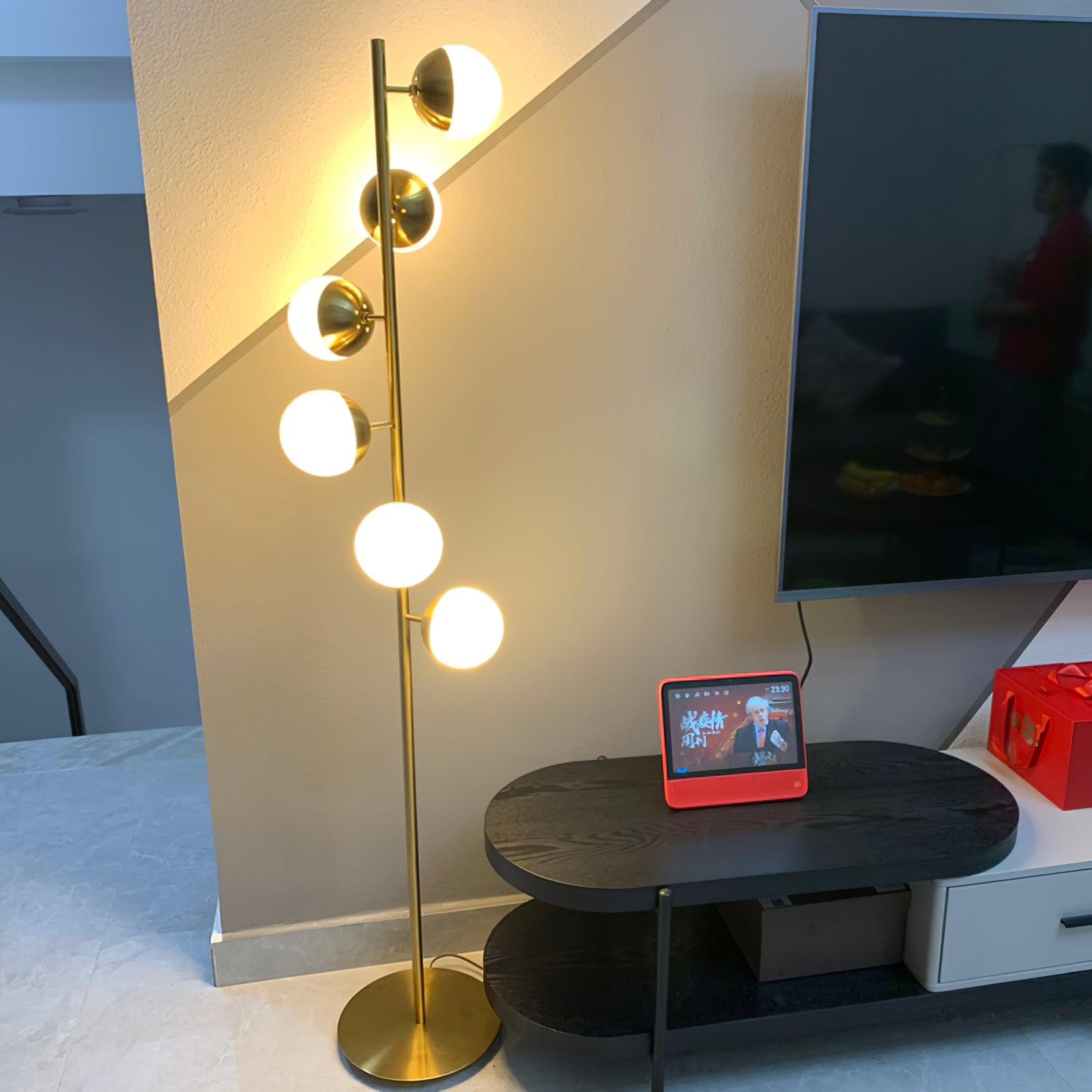 Myliryre Mid Century Brass Floor Lamp - Letslighting