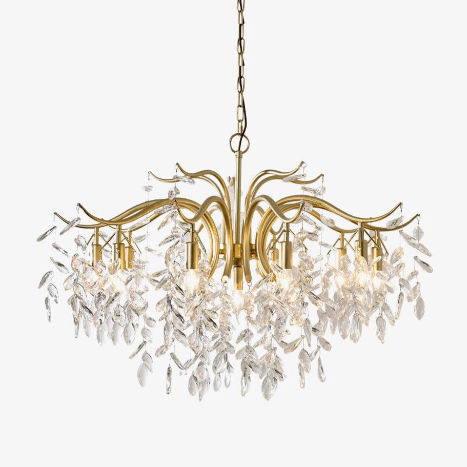 Lustra Chandelier Iron & Crystal Leaf - Letslighting