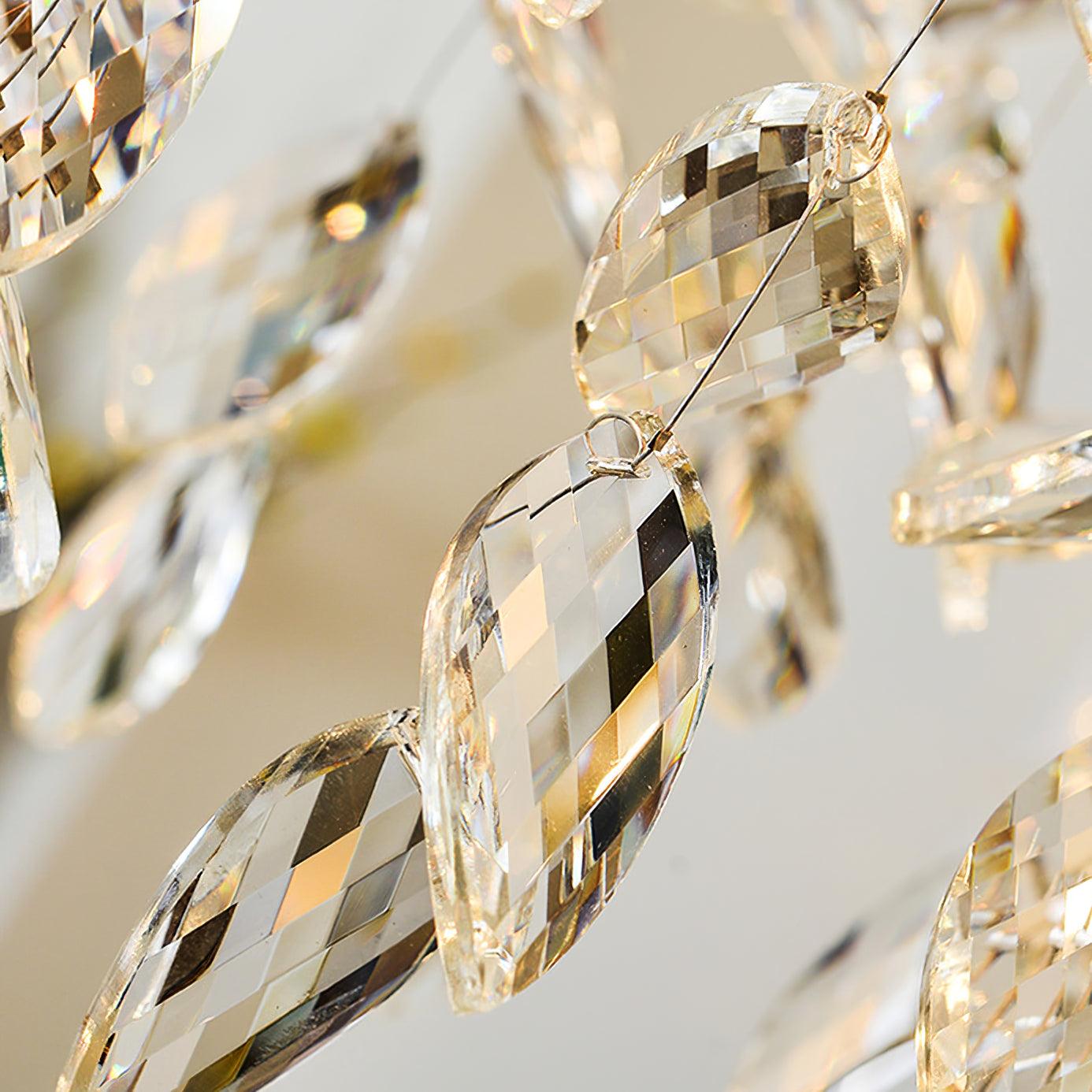 Lustra Chandelier Iron & Crystal Leaf - Letslighting
