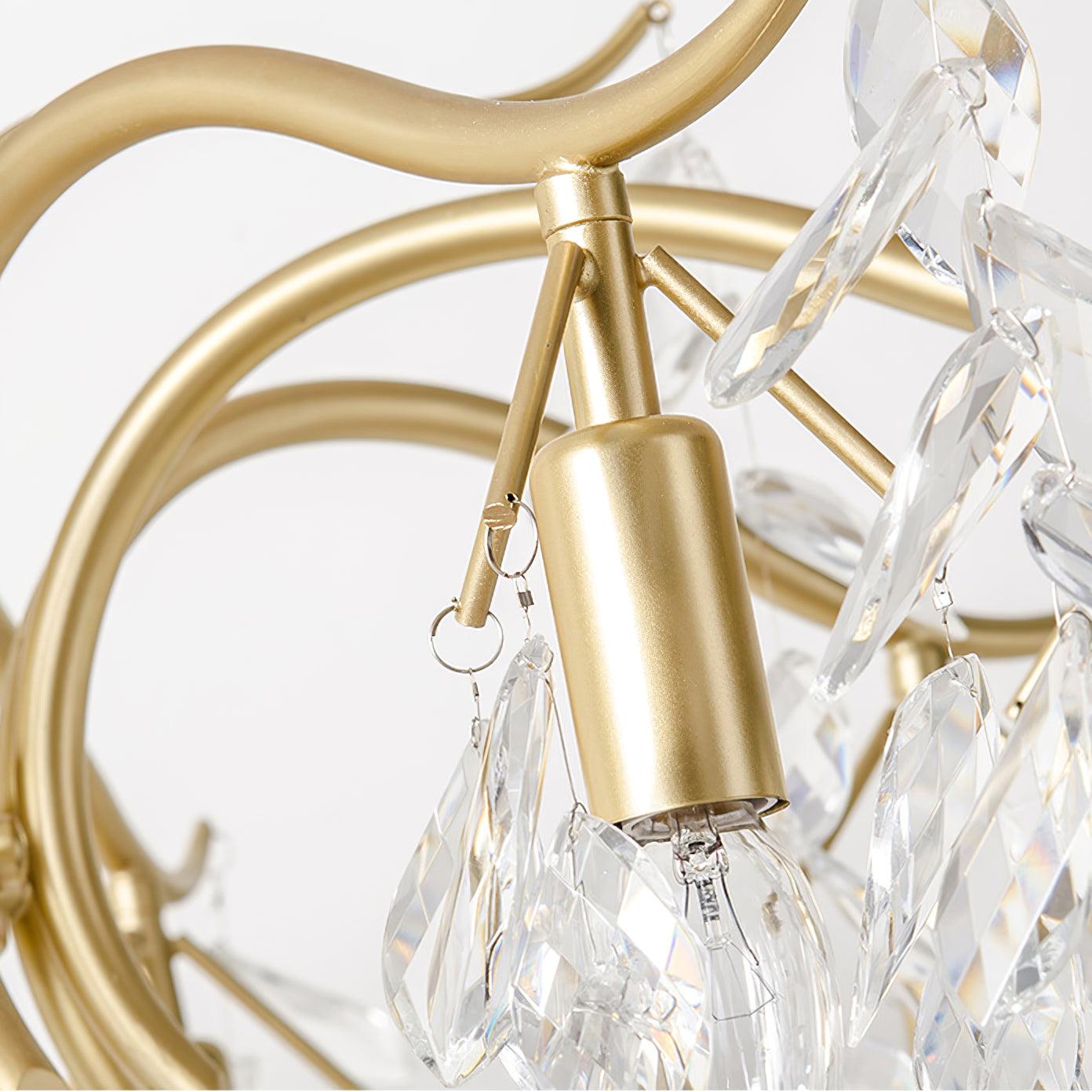 Lustra Chandelier Iron & Crystal Leaf - Letslighting