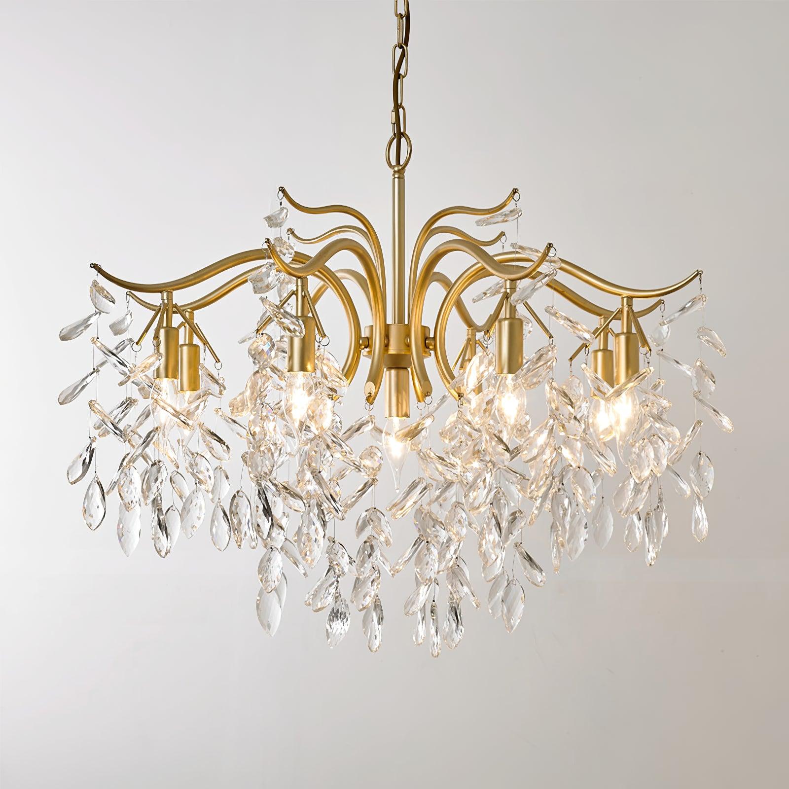 Lustra Chandelier Iron & Crystal Leaf - Letslighting
