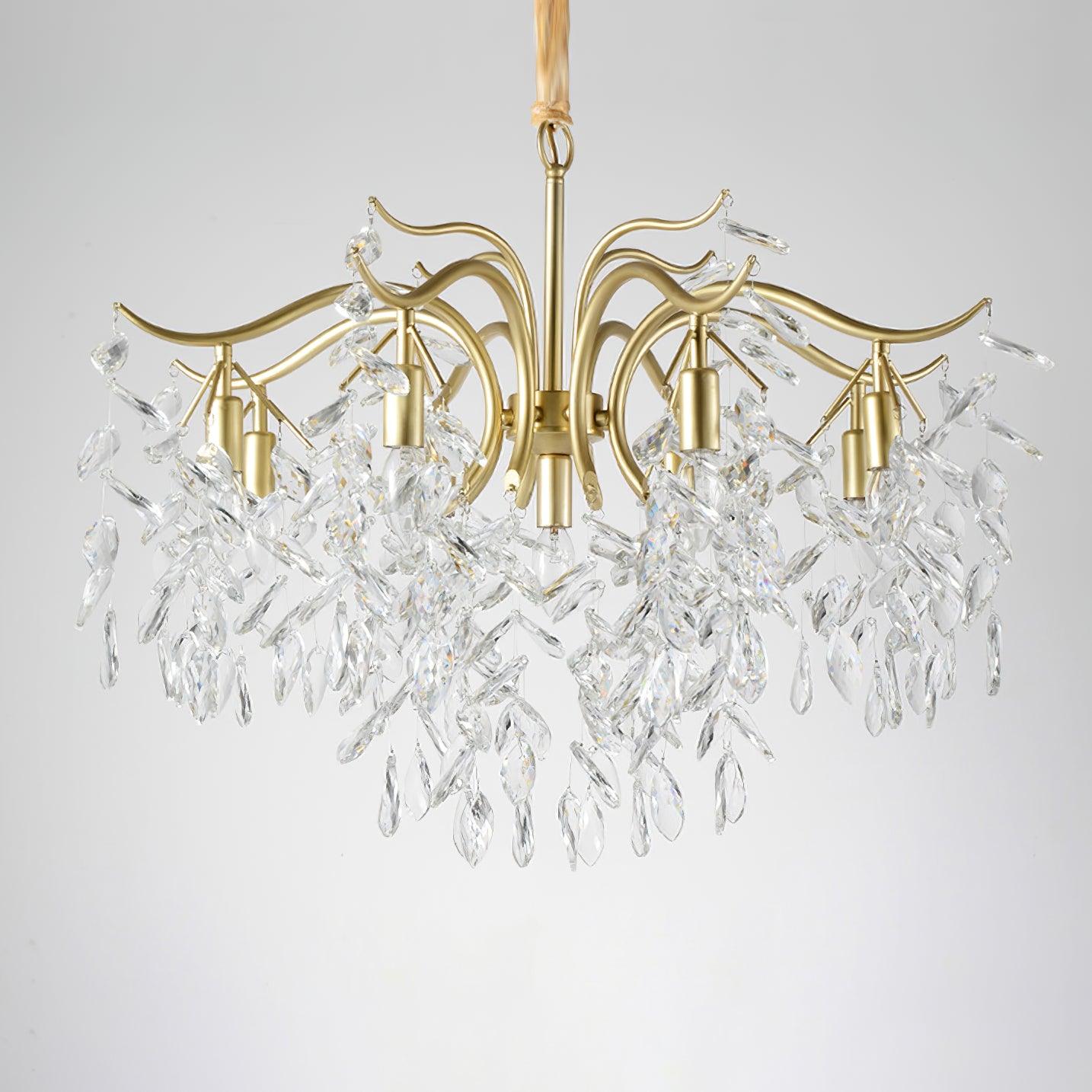 Lustra Chandelier Iron & Crystal Leaf - Letslighting