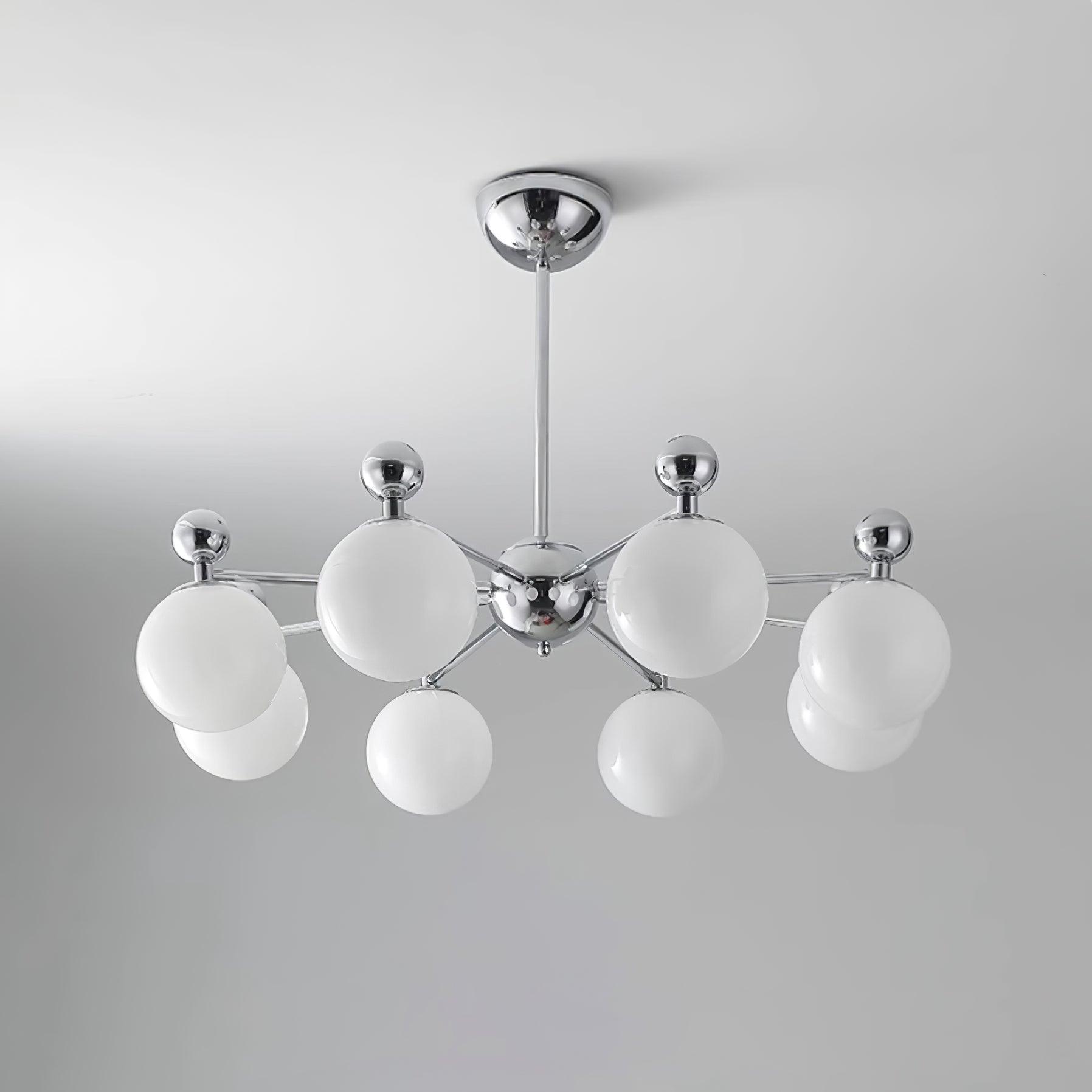 Dori Chandelier Pink Glass Globe Array - Letslighting