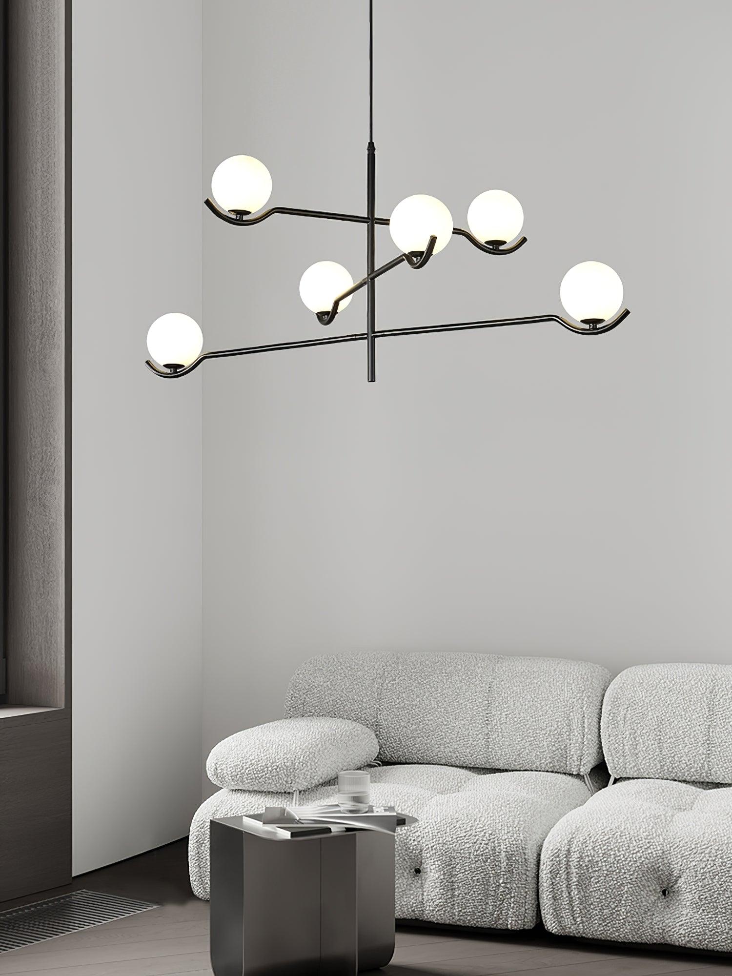 Lustra Pendant Lamp Frame Black Glass - Letslighting