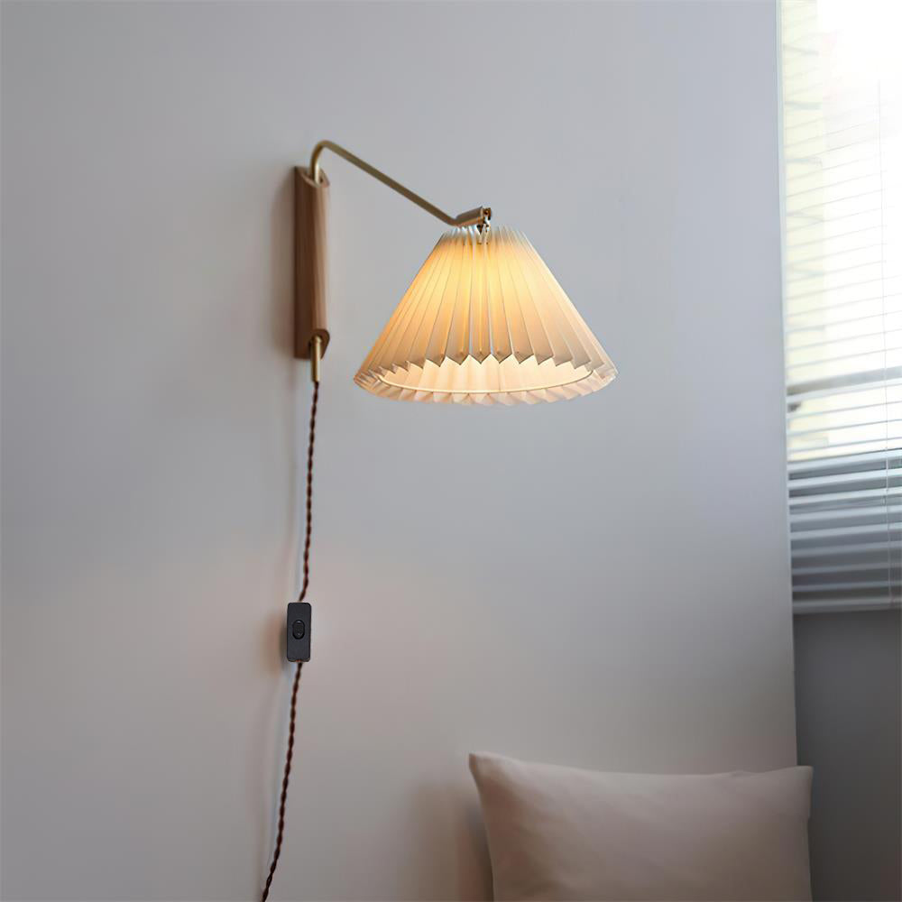 Feyora Pleated Fabric Wall Lamp - Letslighting