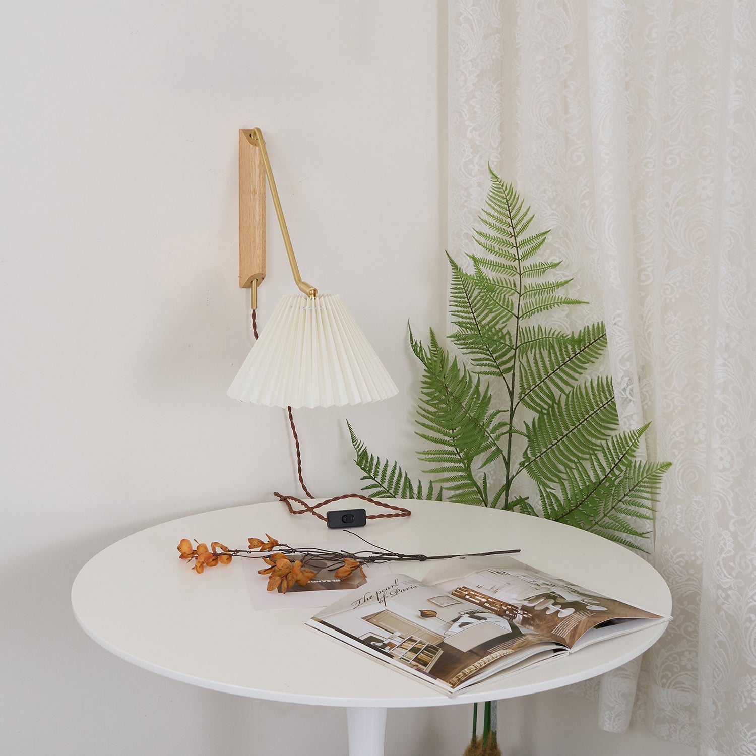 Feyora Pleated Fabric Wall Lamp - Letslighting