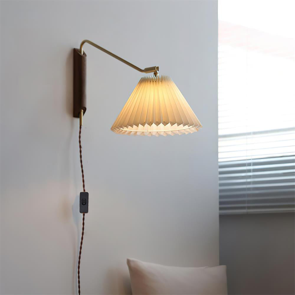 Feyora Pleated Fabric Wall Lamp - Letslighting