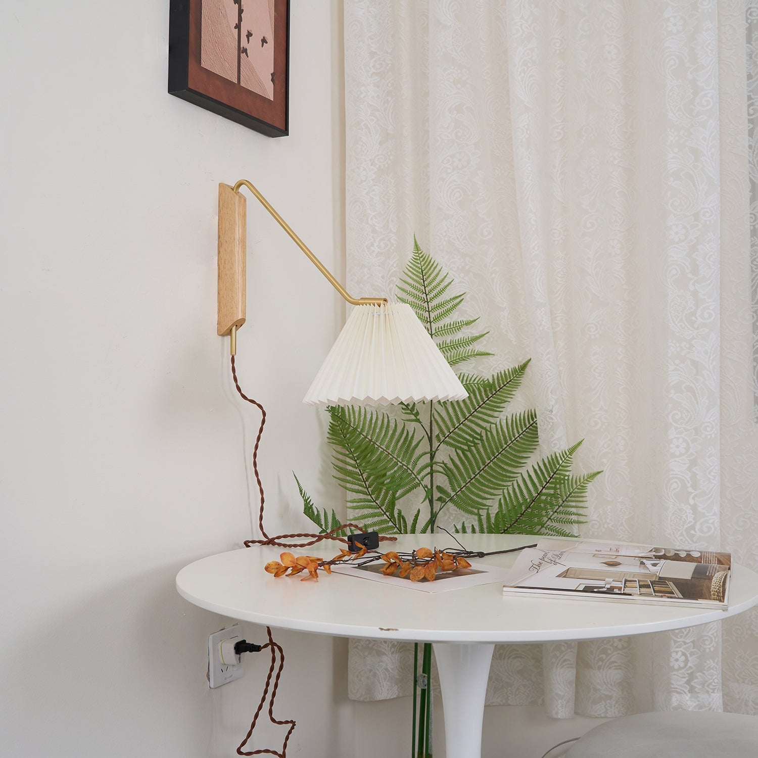 Feyora Pleated Fabric Wall Lamp - Letslighting