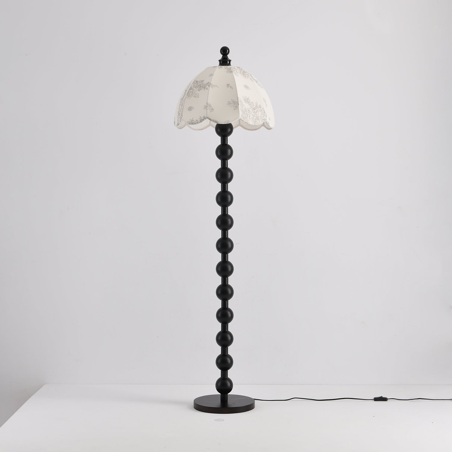 Dottie Vintage Fabric & Wood Floor Lamp