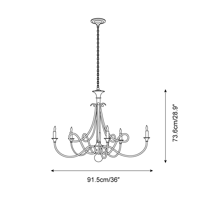 Double Twist Chandelier Ribbon-Arm Grandeur - Letslighting
