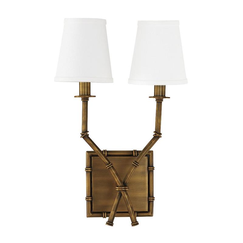 Yelp Vintage Industrial Double Arm Bamboo Fabric Sconce Wall Lamp - Letslighting
