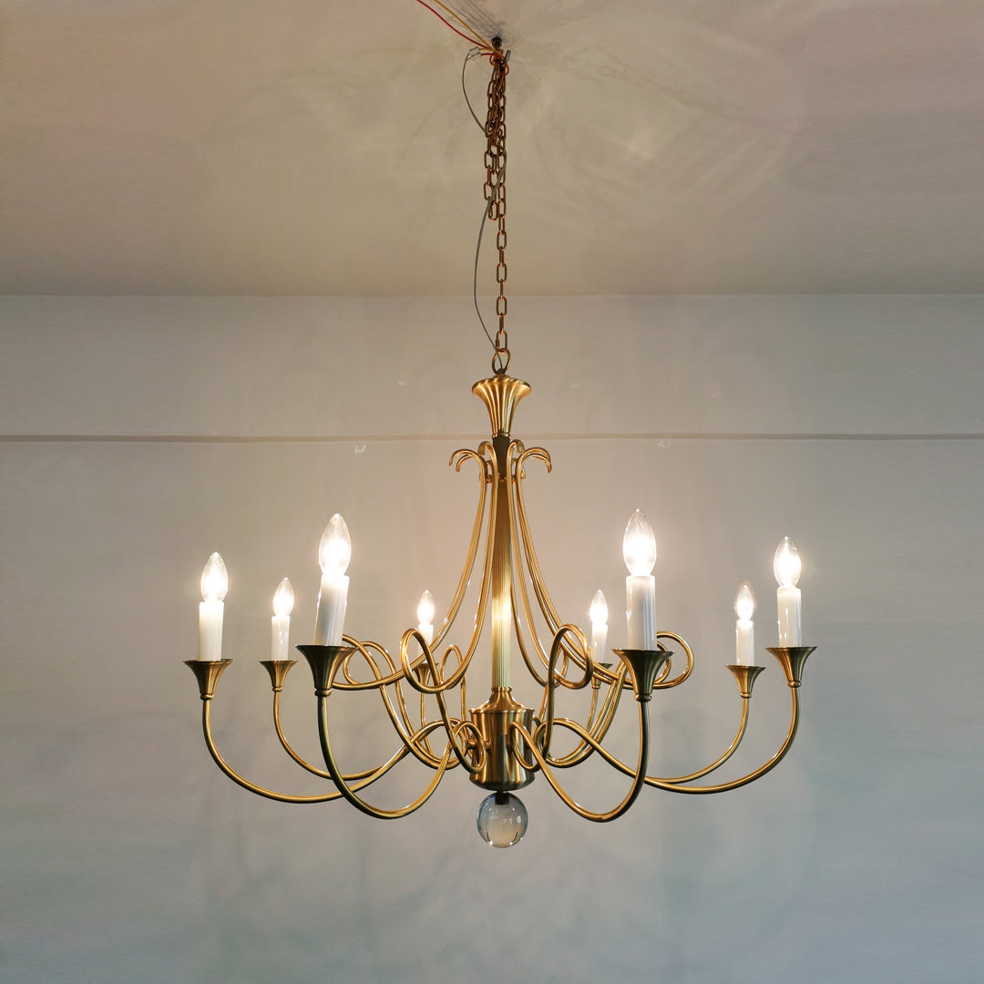 Braid Vintage Double Twist Brass Crystal Chandelier - Letslighting